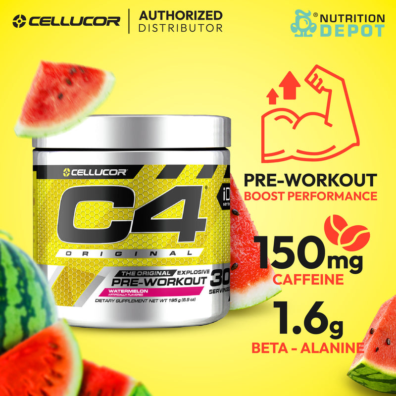 Cellucor C4 Original 30 Servings - Watermelon (Pre-Workout) กรดอมิโนเพิ่มแรงในการออกกำลังกาย