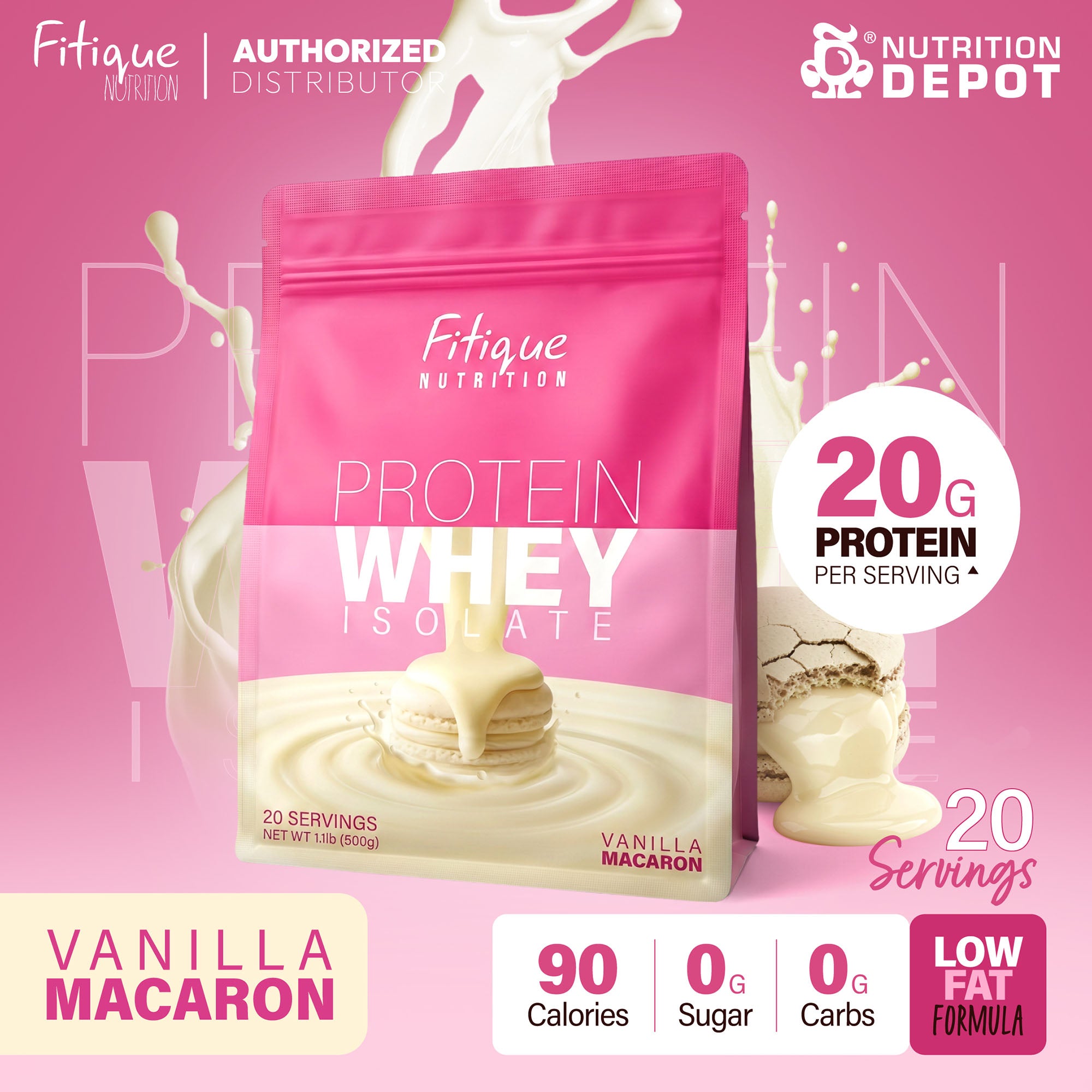 Fitique Whey Isolate - Vanilla Macaron 1.1 lb