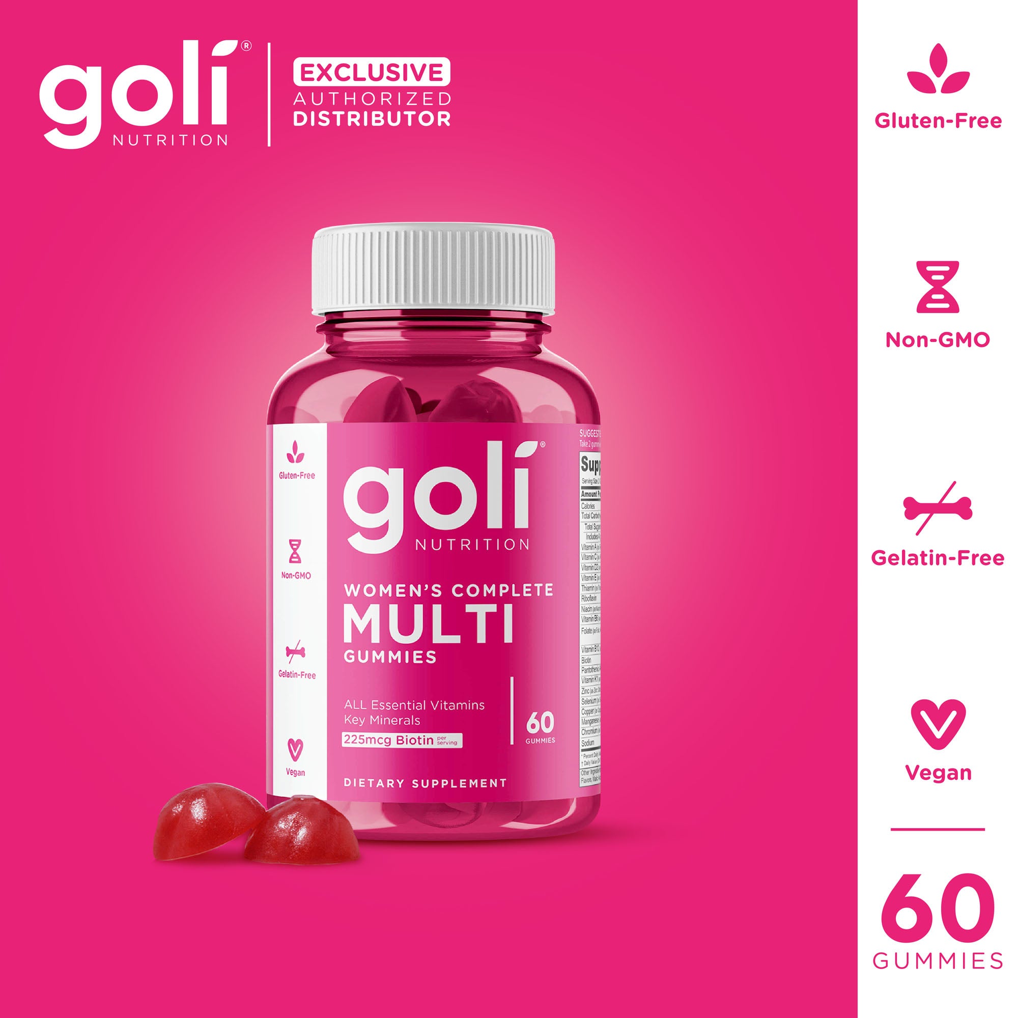 ( BBF 01/SEP/25 ) Goli Nutrition - Women's Complete Multi (Watermelon Flavor) - 60 Count (Before ordering, please read the details below)