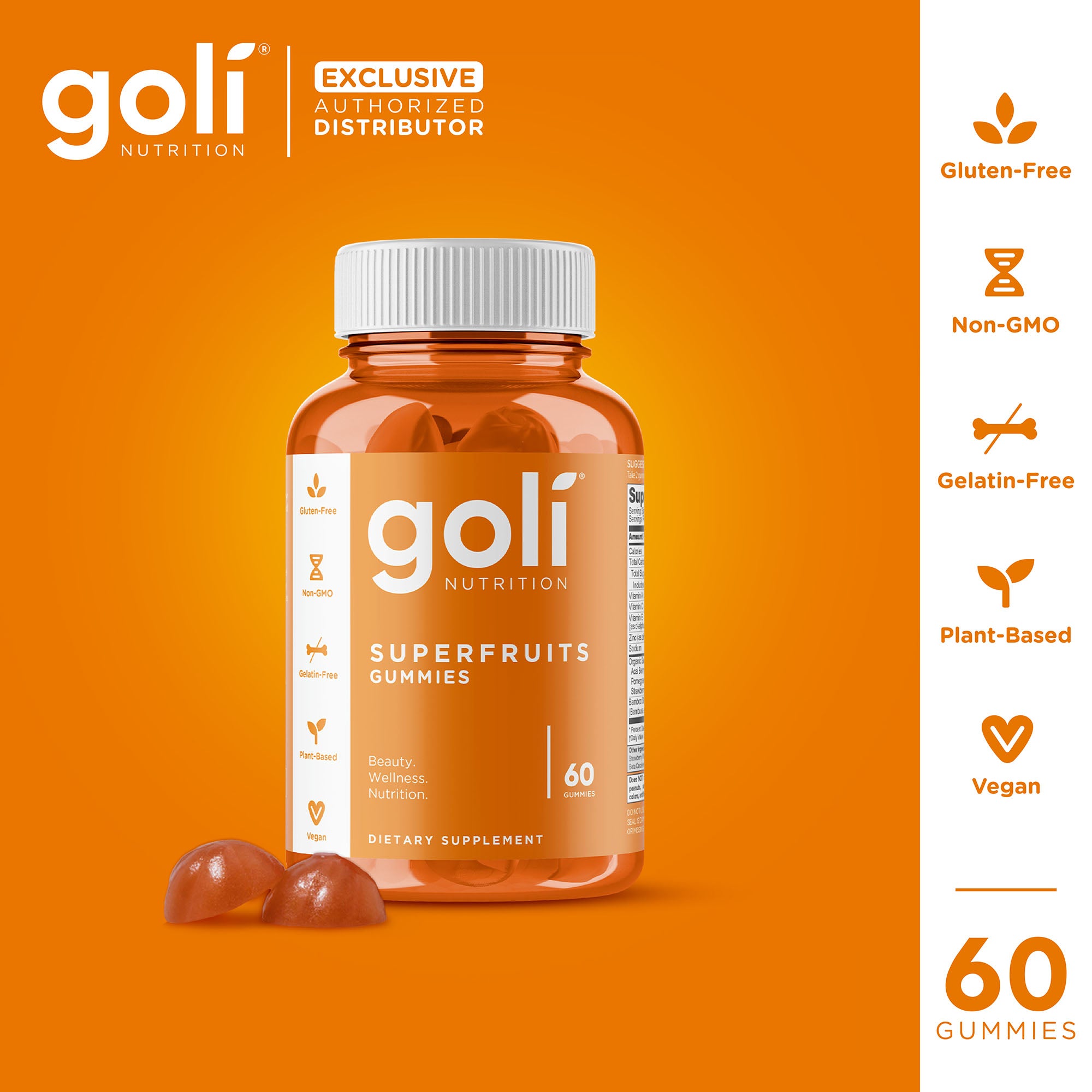 ( BBF 01/SEP/25 )Goli Nutrition - Super Fruits (Mixed Fruit Flavor) - 60 Count (Before ordering, please read the details below)