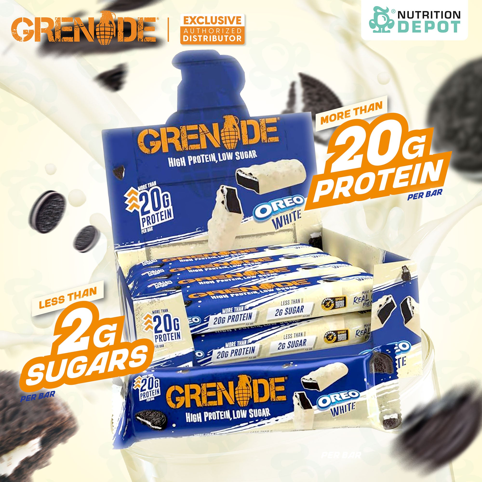(BBF. 1 Feb/26) Grenade Carb Killa Protein Bar - White Oreo 1 Box (12 Bars)