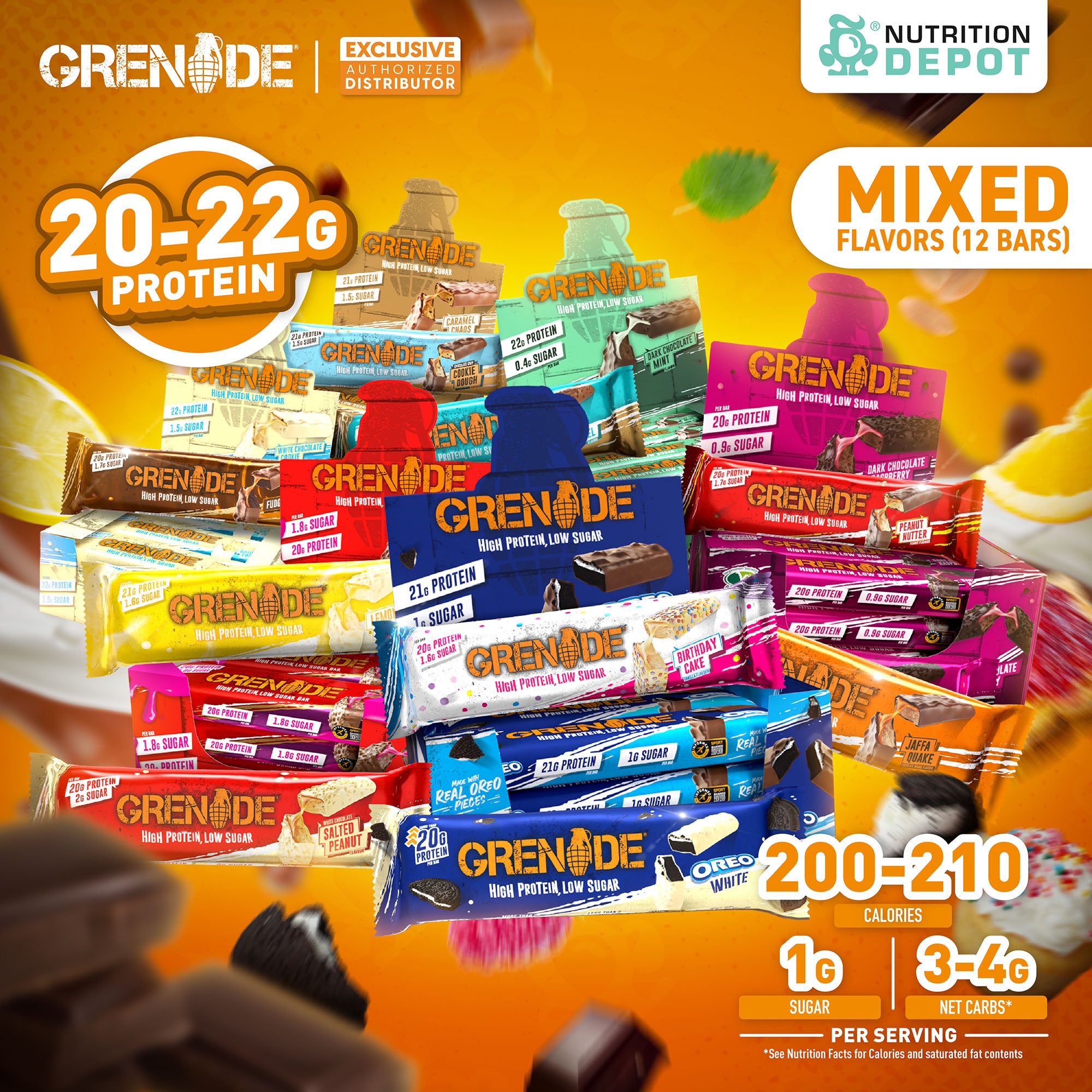 Grenade Carb Killa Protein Bar - Mixed Flavor 12 Bars (คละรส 12 แท่ง)