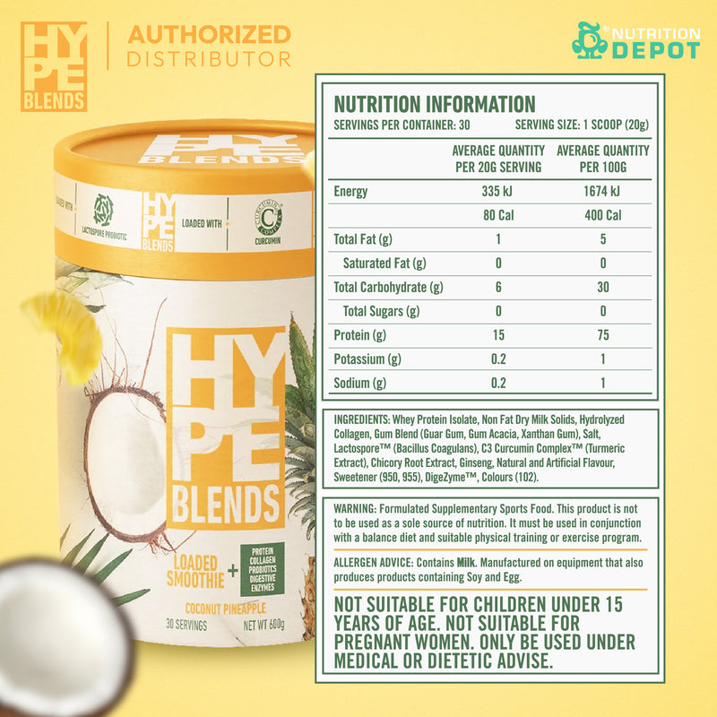 HYPE Blends Loaded Yoghurt Smoothie - Coconut Pineapple
