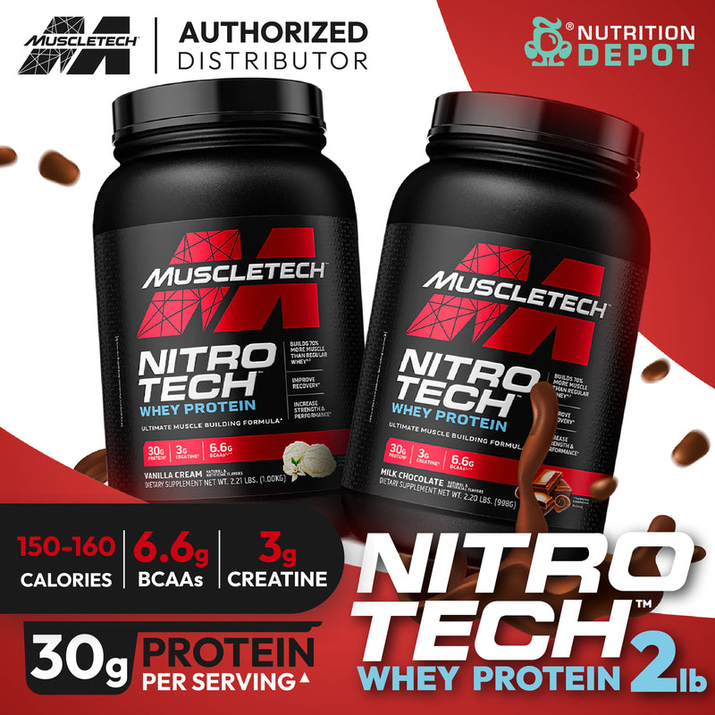 MuscleTech Nitro-tech 2 lb - Vanilla Cream เวย์โปรตีนเสริมสร้างกล้ามเนื้อ
