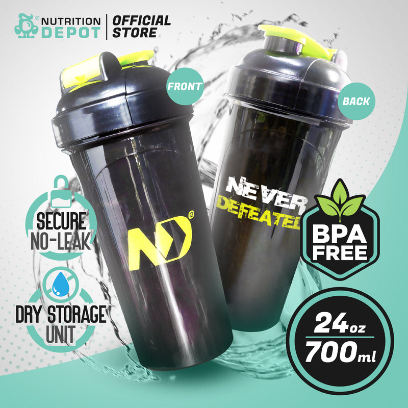 ND Never Defeated Shaker 700 ml - Black