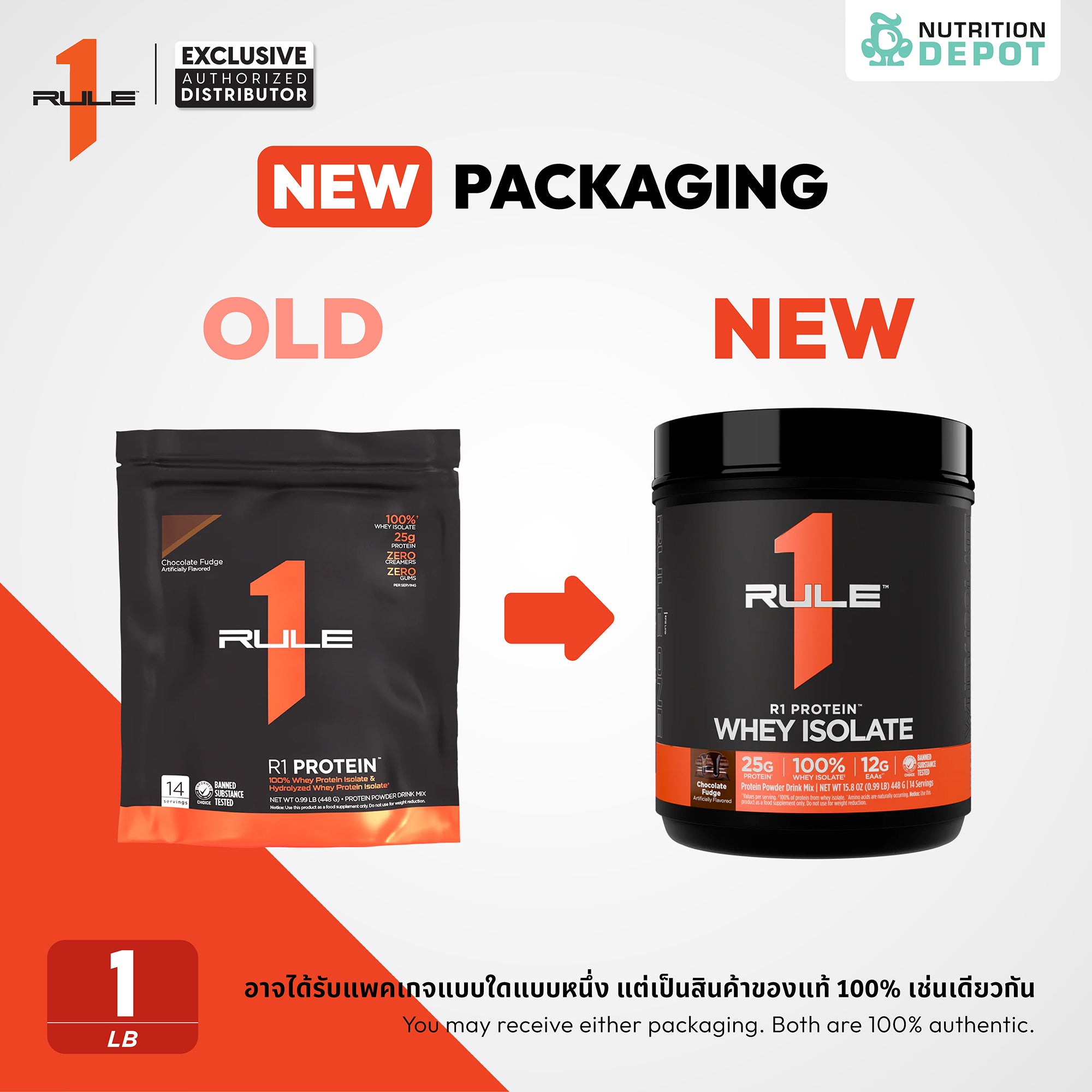 Rule1 Isolate 1lb - Vanilla Creme เวย์โปรตีนเสริมสร้างกล้ามเนื้อ