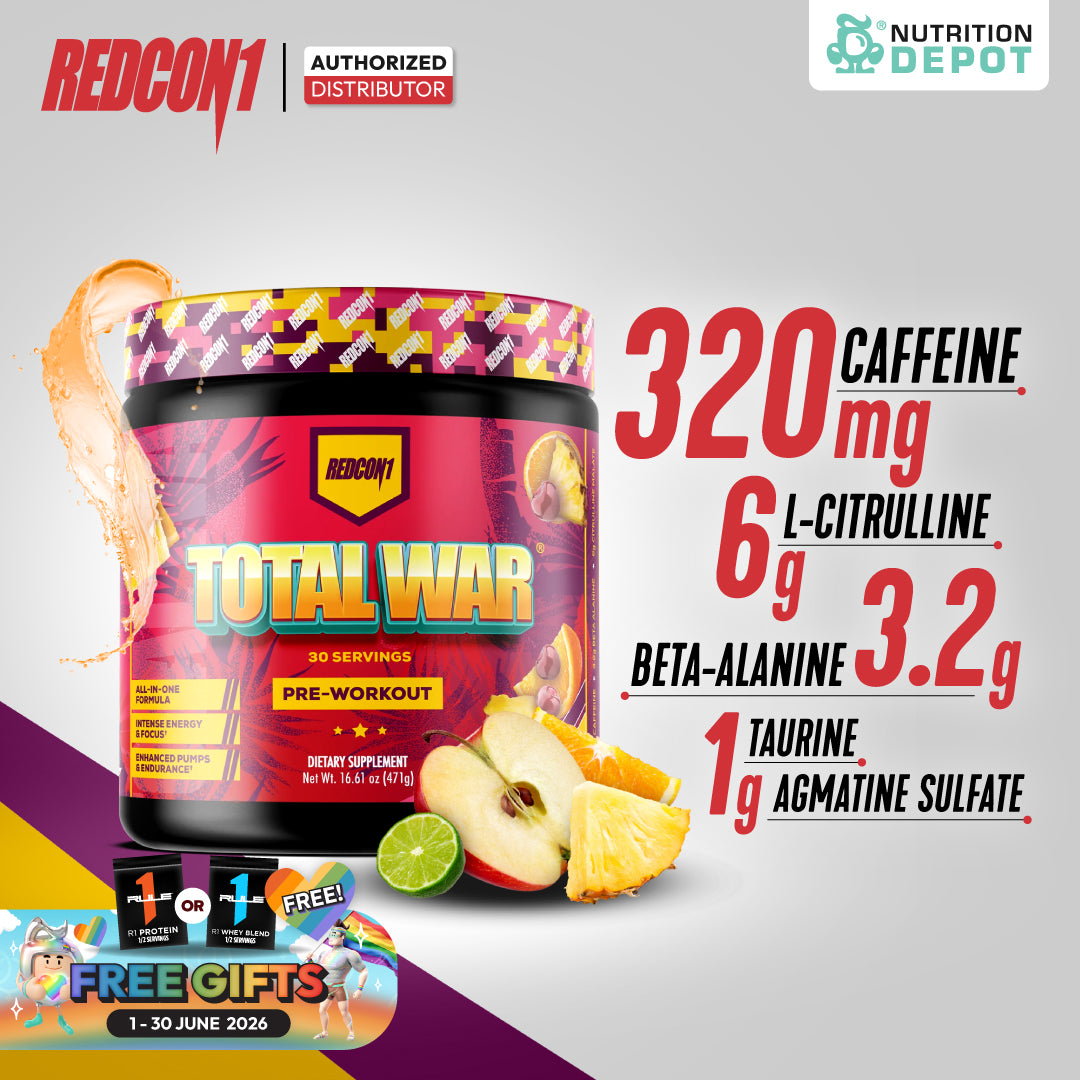 Redcon1 Total War - Tropical Punch 30 Servings กรดอะมิโนเพื่มแรงในการออกกำลังกาย