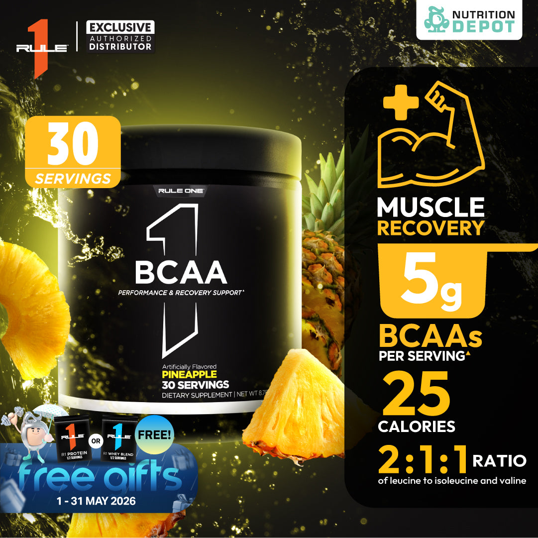 Rule1 Micronized BCAA 30 Servings - Pineapple กรดอะมิโนป้องกันการสลายตัวของกล้ามเนื้อ