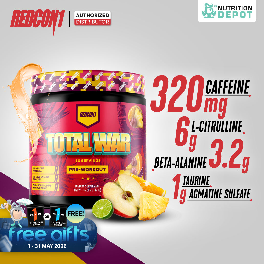 Redcon1 Total War - Tropical Punch 30 Servings กรดอะมิโนเพื่มแรงในการออกกำลังกาย