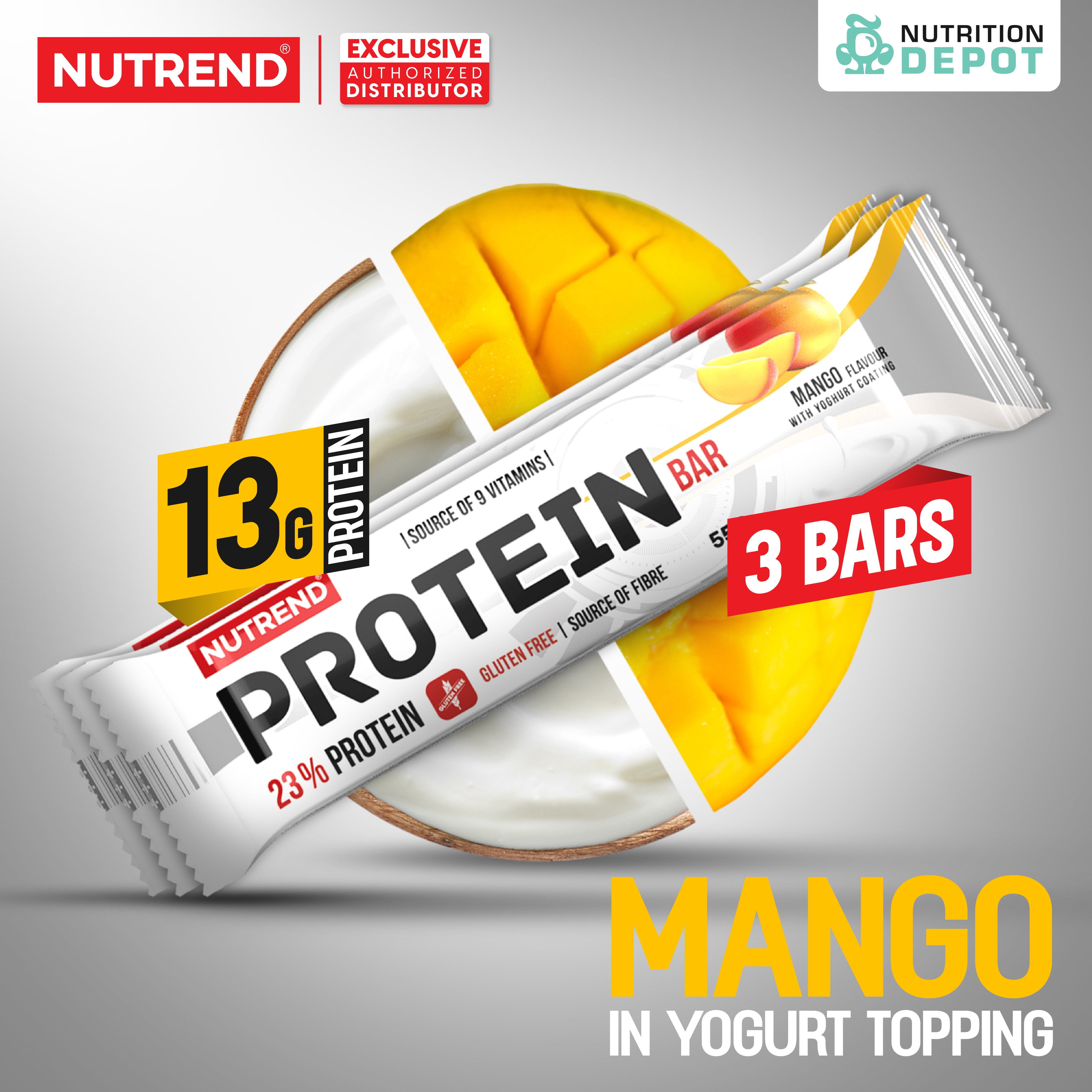 โปรตีนบาร์ Nutrend Protein Bar - Mango in Yogurt Topping (3 Bars)