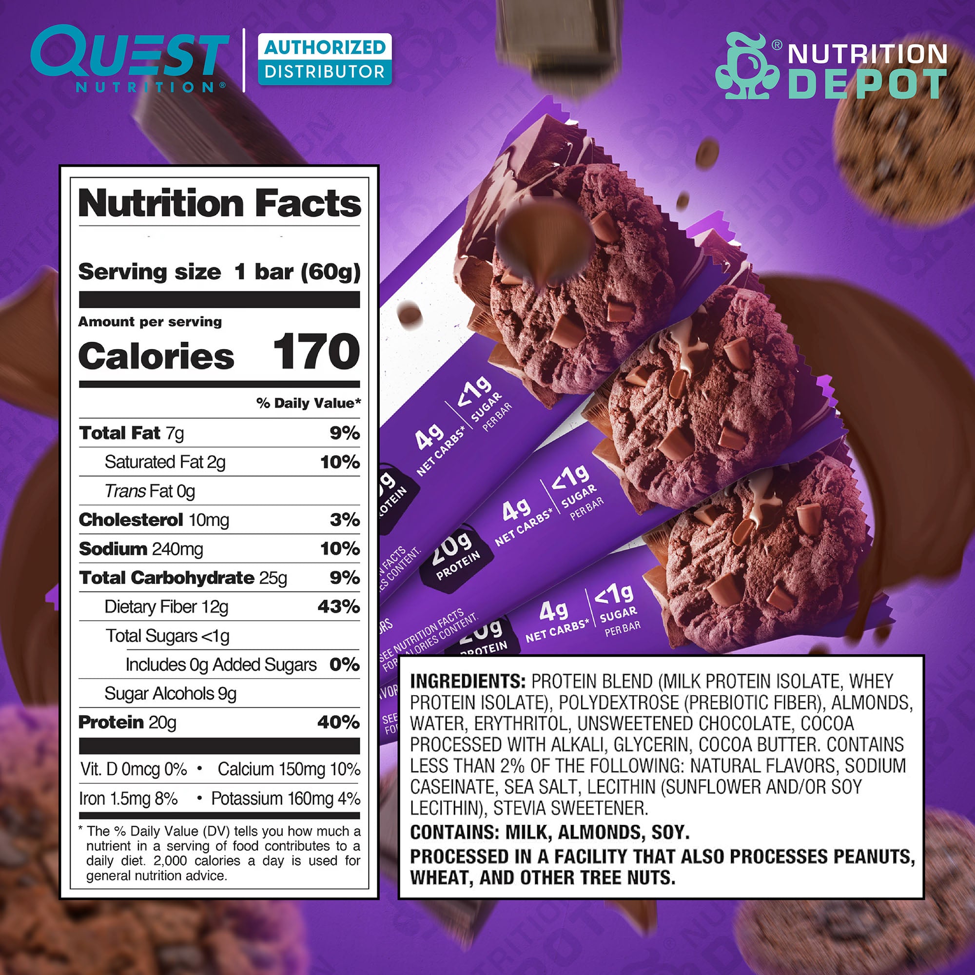 Quest Protein Bar - Double Chocolate Chunk 3 Bars