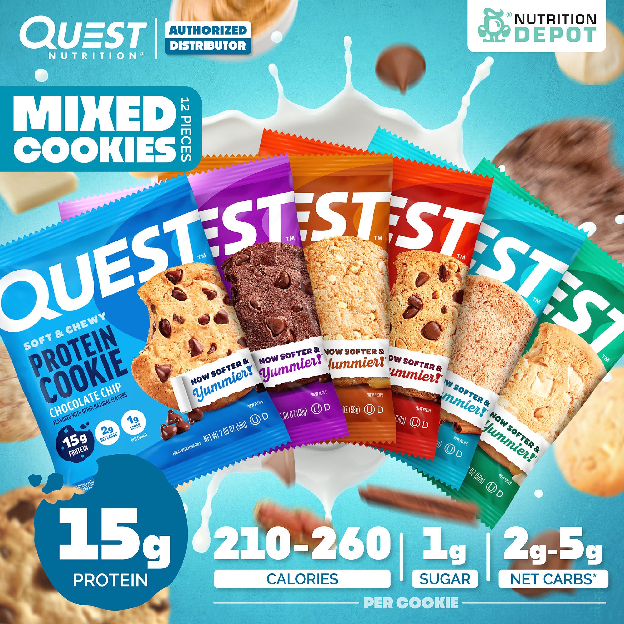 Quest Protein Cookie - Mixed Flavor 12 Pieces (คละรส 12 ชิ้น)