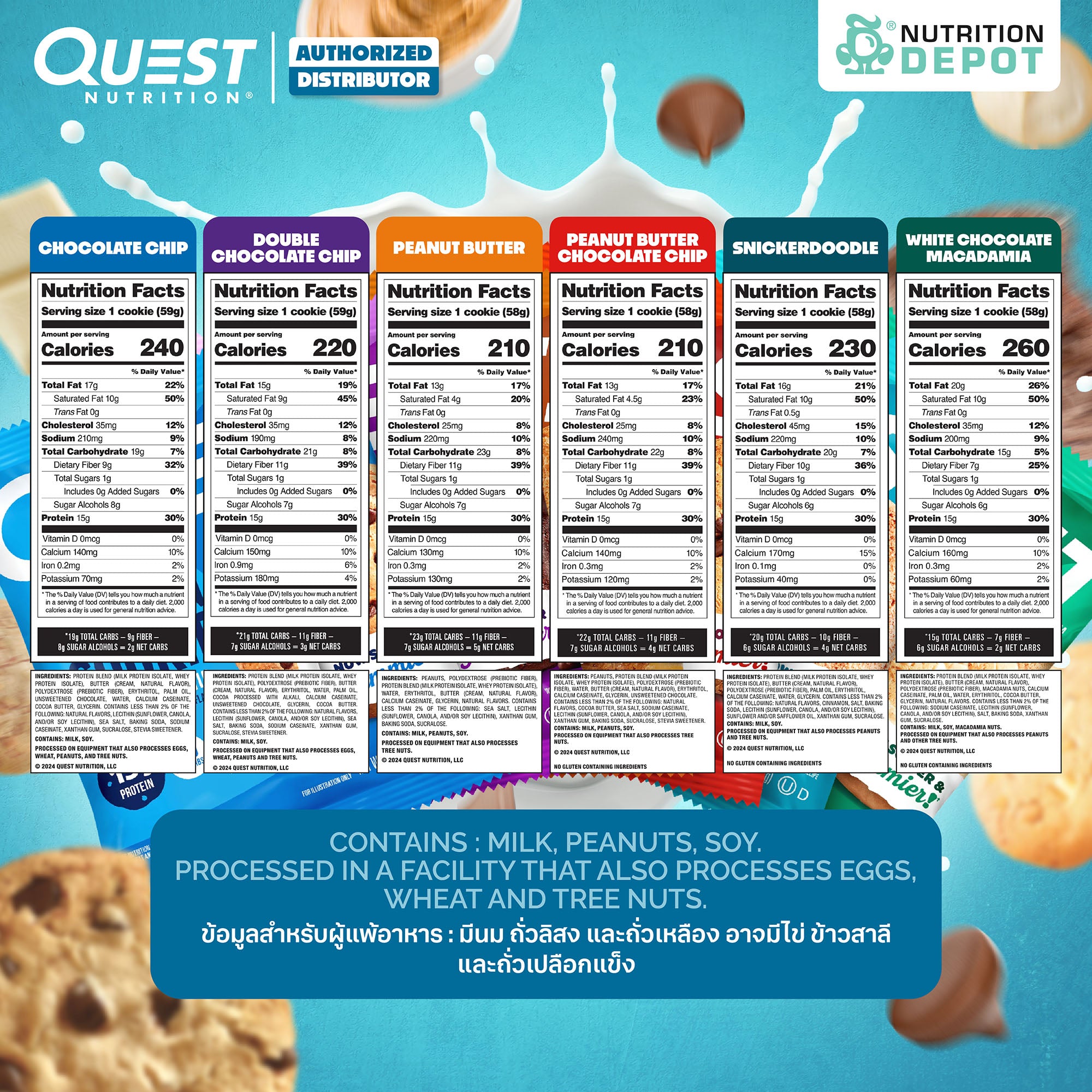 Quest Protein Cookie - Mixed Flavor 12 Pieces (คละรส 12 ชิ้น)