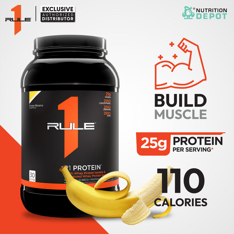 Rule1 Protein 2lb - Frozen Banana เวย์โปรตีนเสริมสร้างกล้ามเนื้อ