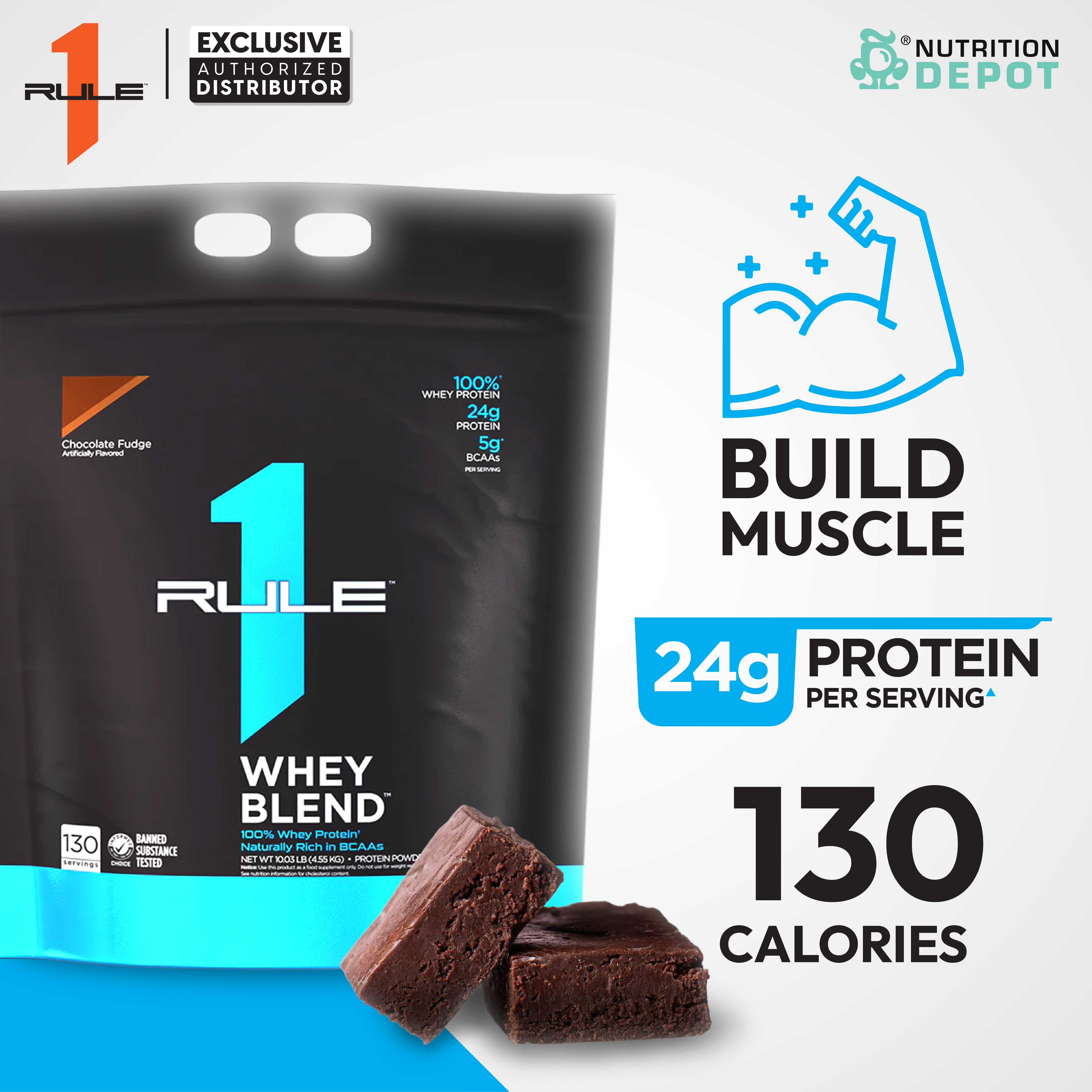 (BBF 26 Dec/25) Rule1 Whey Blend 10lb - Chocolate Fudge เวย์โปรตีนเสริมสร้างกล้ามเนื้อ