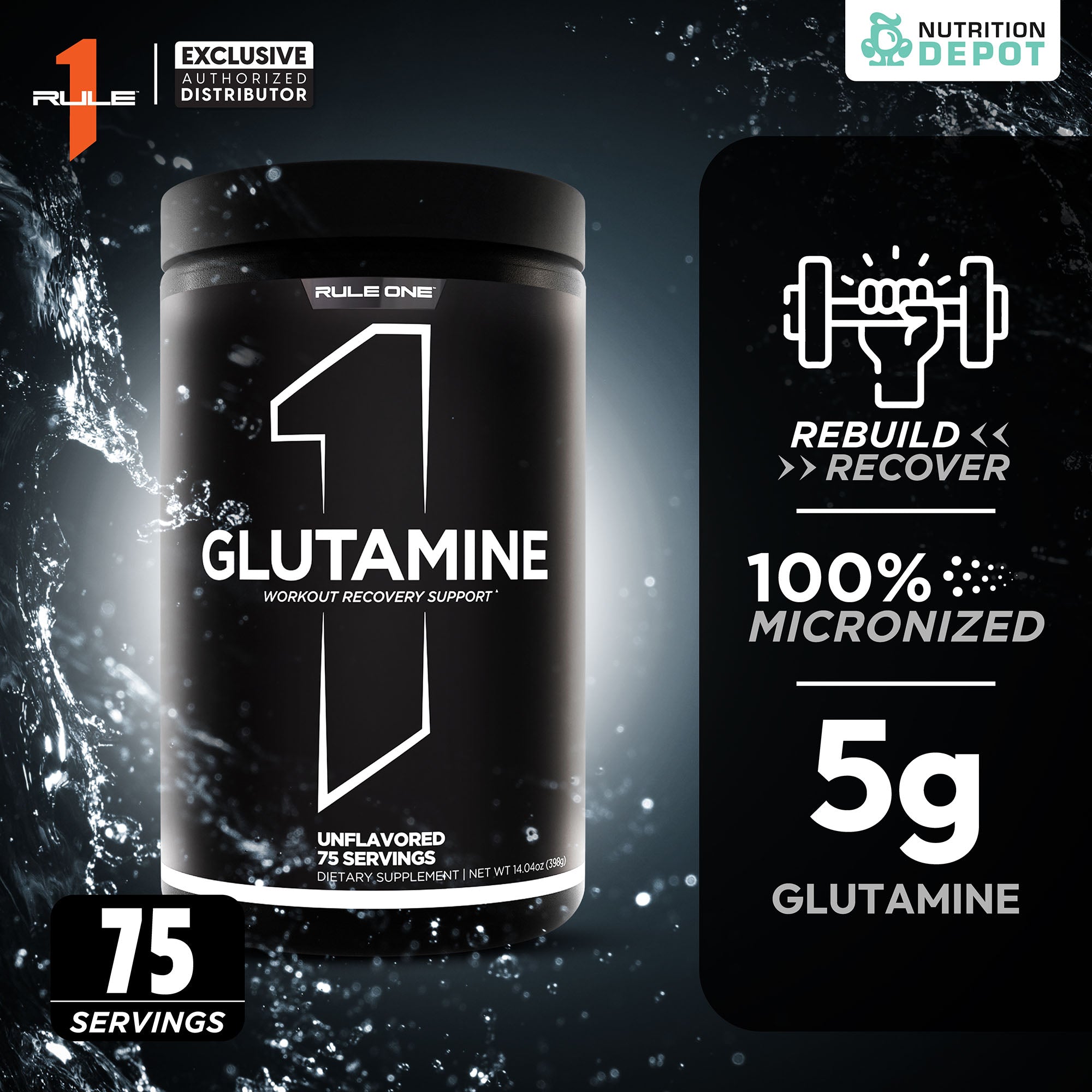 Rule1 Micronized Glutamine 398G