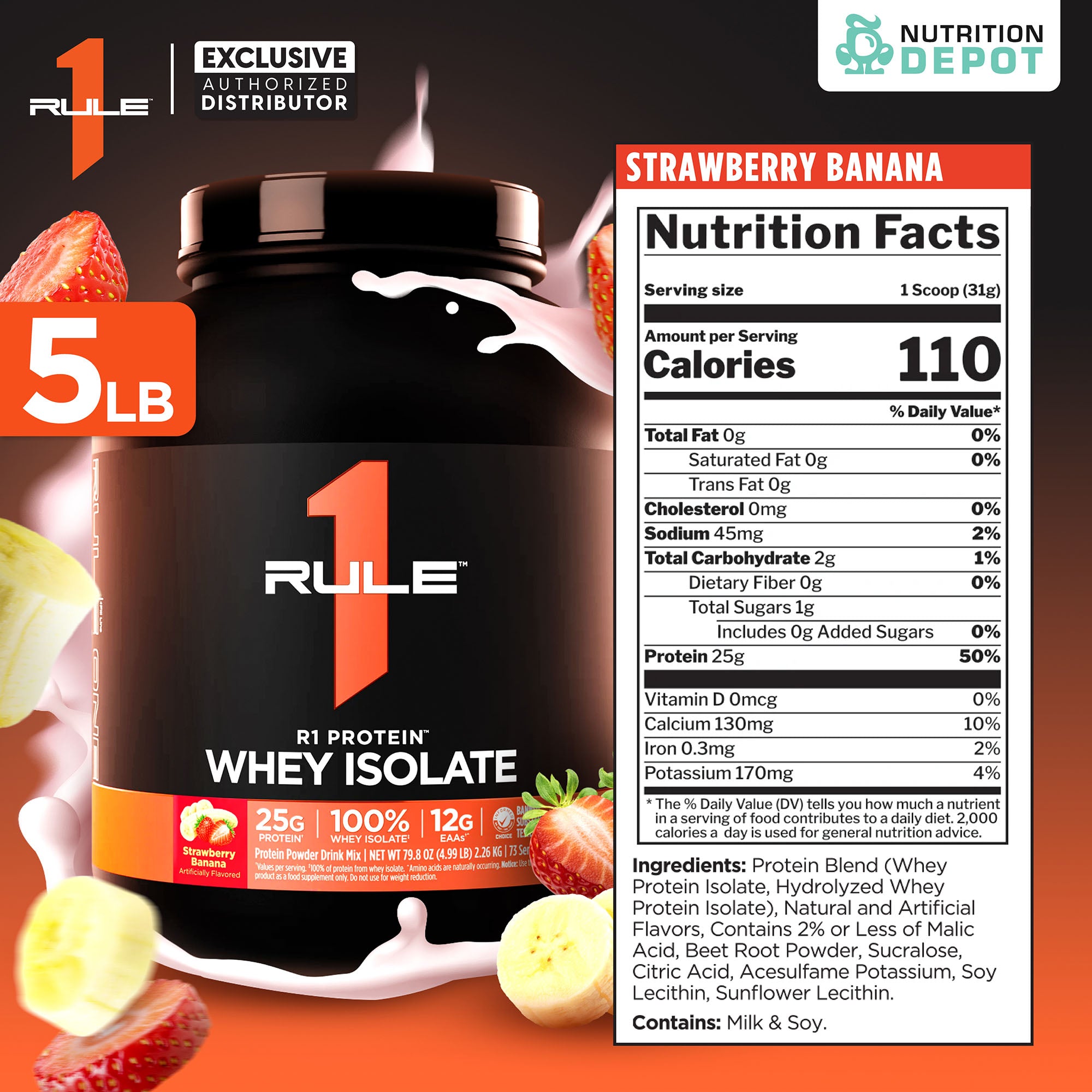 Rule1 Protein 5lb - Strawberry Banana