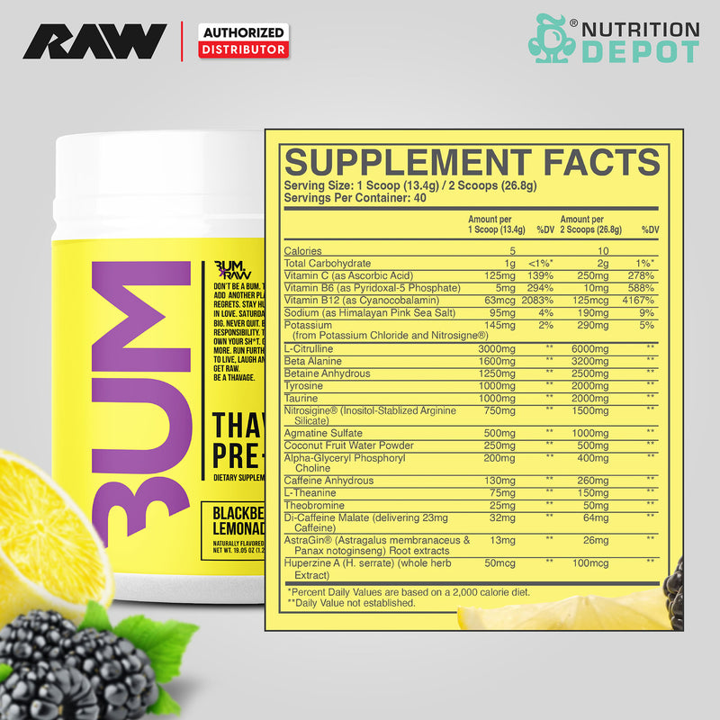 Raw Nutrition CBUM Thavage (Pre-Workout) - Blackberry Lemonade
