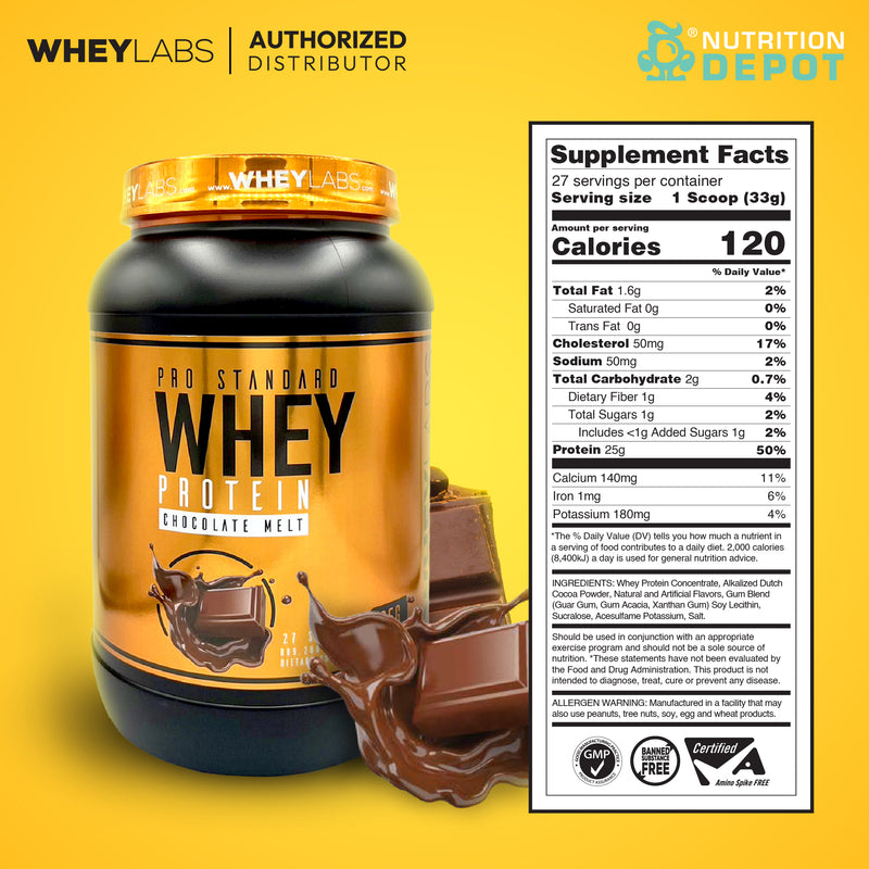 Whey Labs 100% Whey Protein 2lbs - Chocolate Melt เวย์โปรตีนเสริมสร้างกล้ามเนื้อ