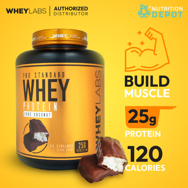 Whey Labs 100% Whey Protein 5lbs - Choc Coconut เวย์โปรตีนเสริมสร้างกล้ามเนื้อ