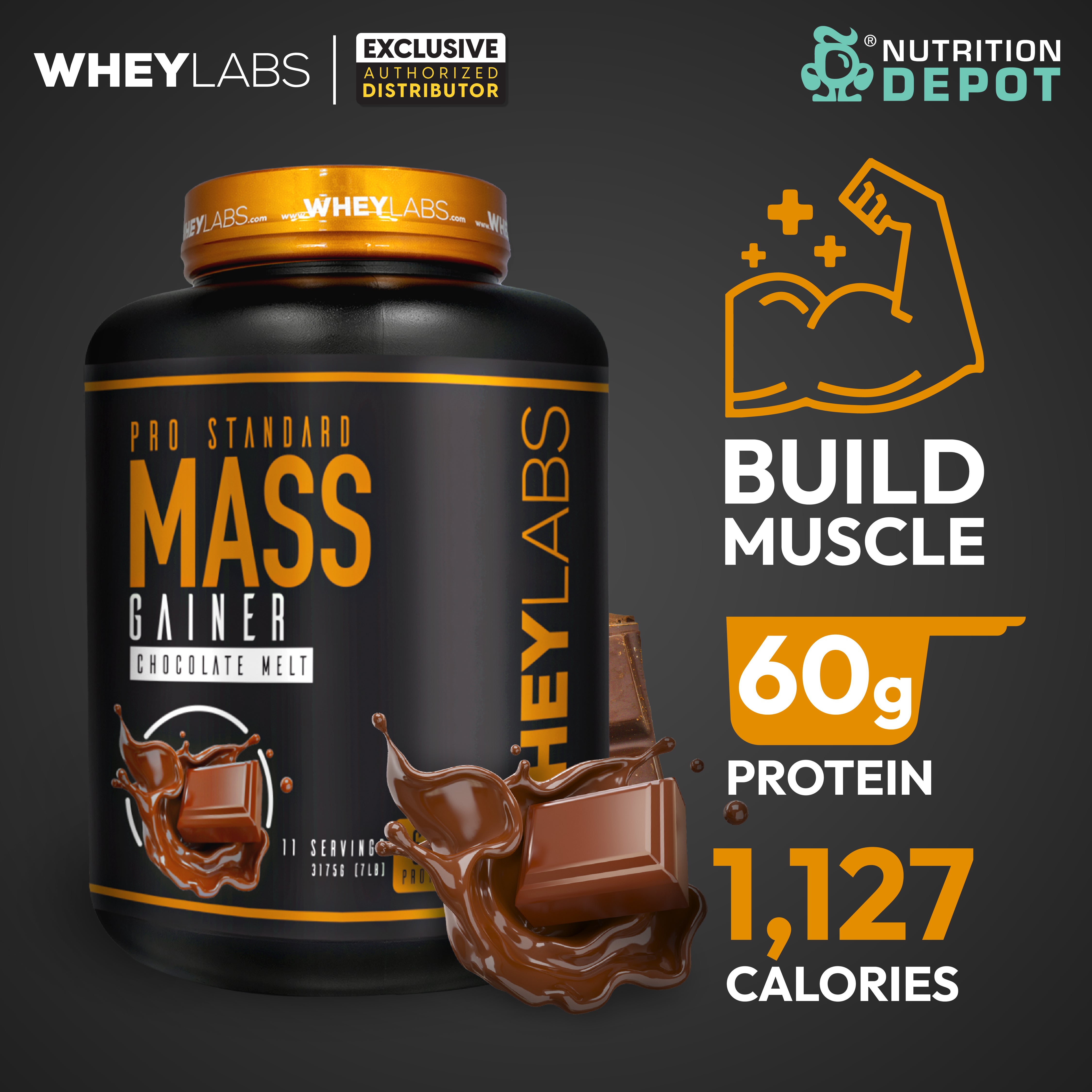 Whey Labs Mass Gainer 7lbs - Chocolate Melt เวย์โปรตีนเพิ่มน้ำหนัก