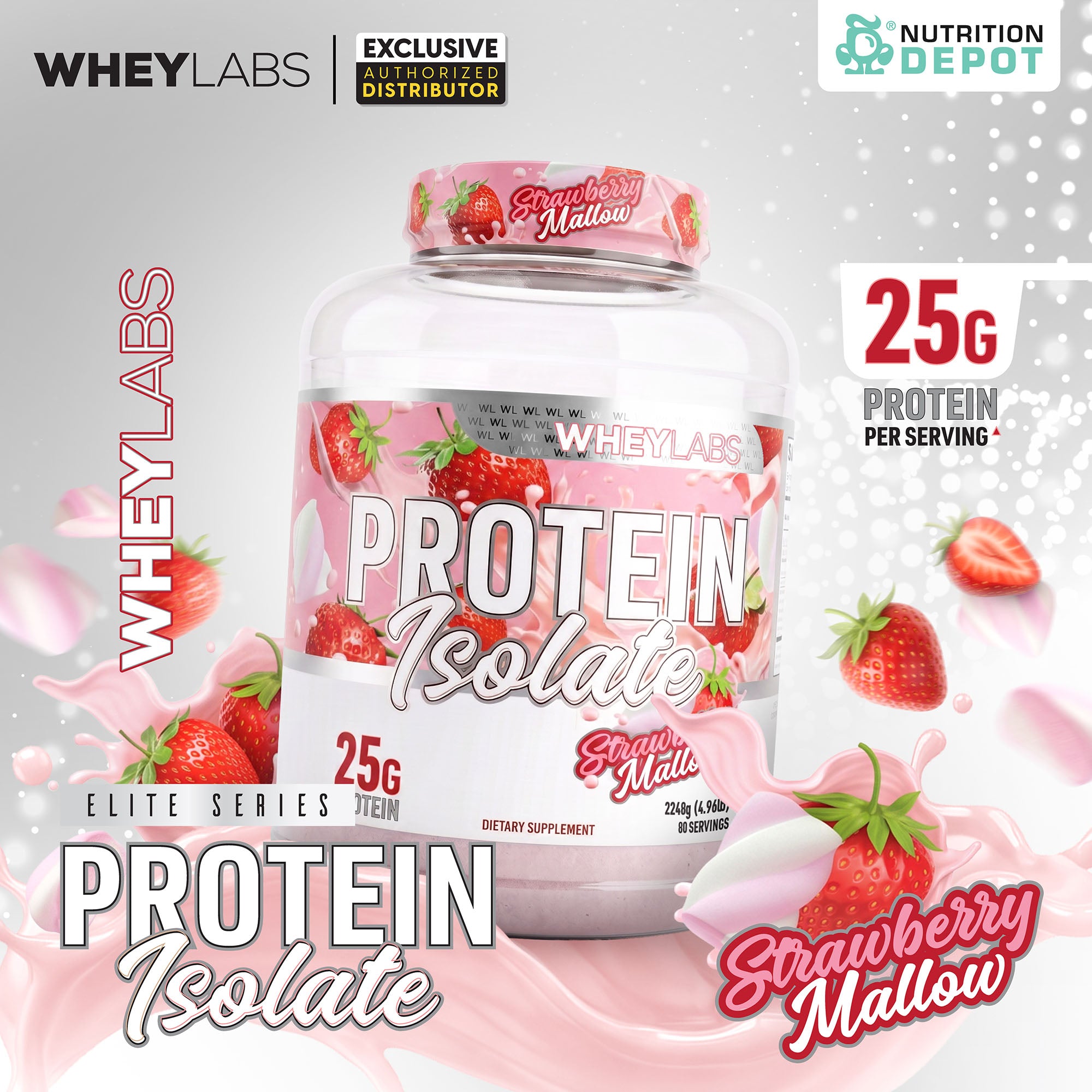 Whey Labs Elite Series Isolate Protein - Strawberry Mallow 5 lb