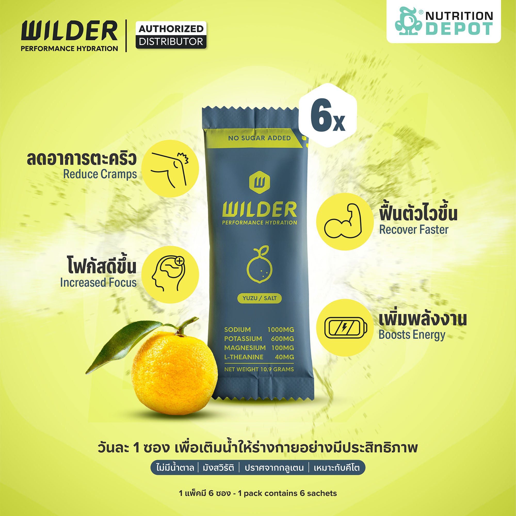 Wilder Performance Hydration - Yuzu & Salt 6 Sachet