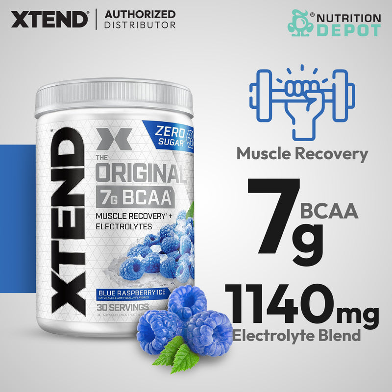 Scivation Xtend BCAA + Electrolytes - Blue Raspberry Ice 30srv กรดอะมิโนป้องกันกล้ามเนื้อสลายตัว