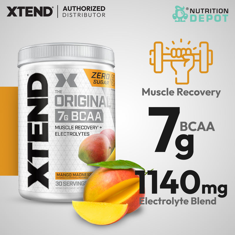 BF 07/24 Scivation Xtend BCAA + Electrolytes - Mango Madness 30srv กรดอะมิโนป้องกันกล้ามเนื้อสลายตัว