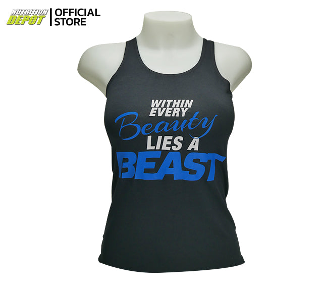 Beauty Lies A Beast Lady Singlet Dark Gray
