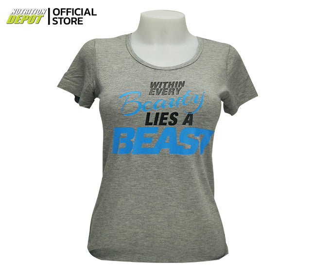 Beauty Lies A Beast Lady T-Shirt Gray