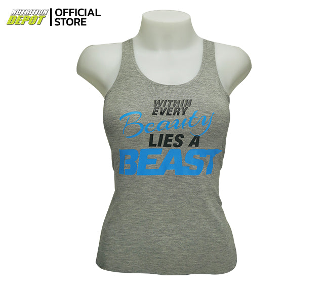 Beauty Lies A Beast Lady Singlet Gray