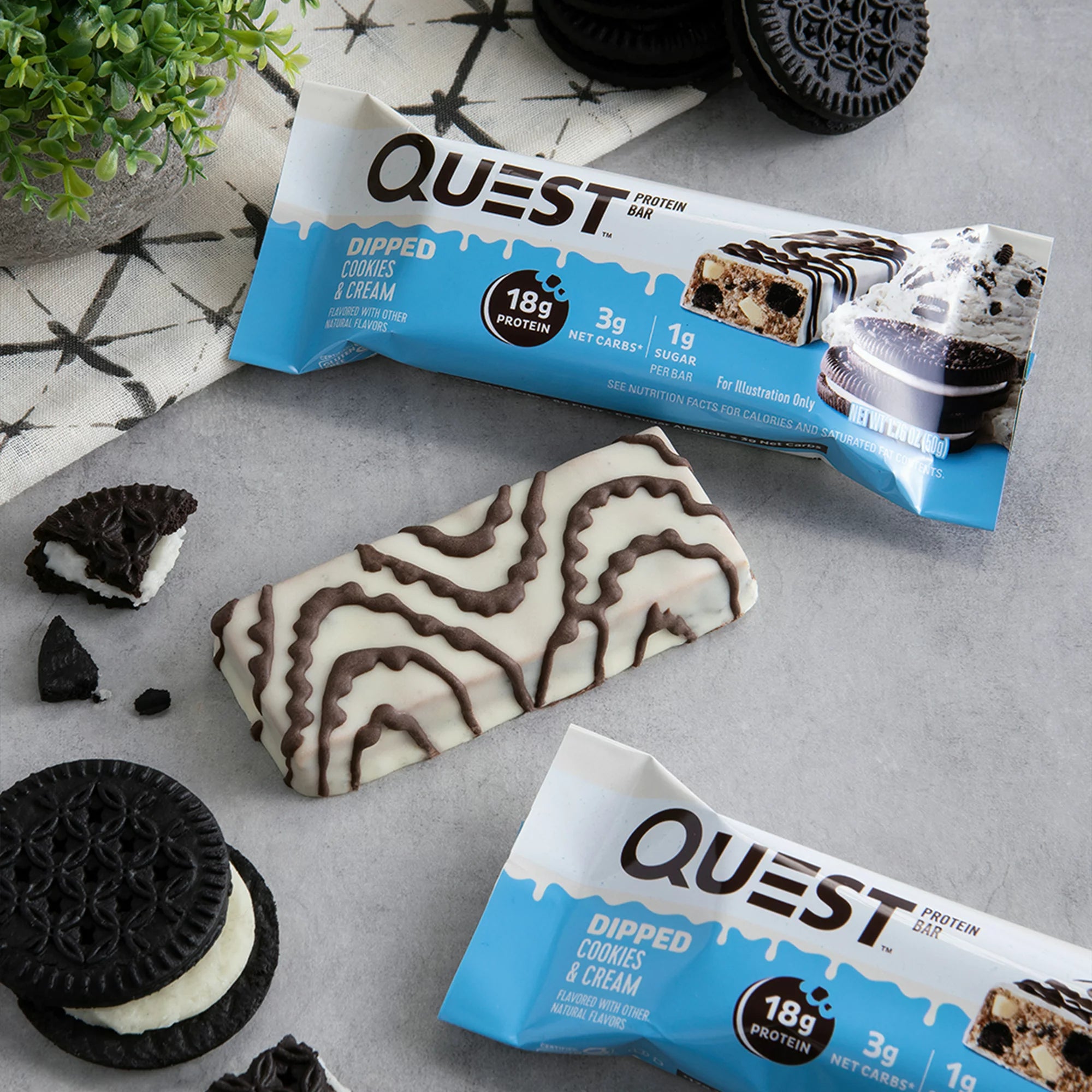 โปรตีนบาร์ Quest Protein Bar - Dipped Cookie n Cream 3 Bars