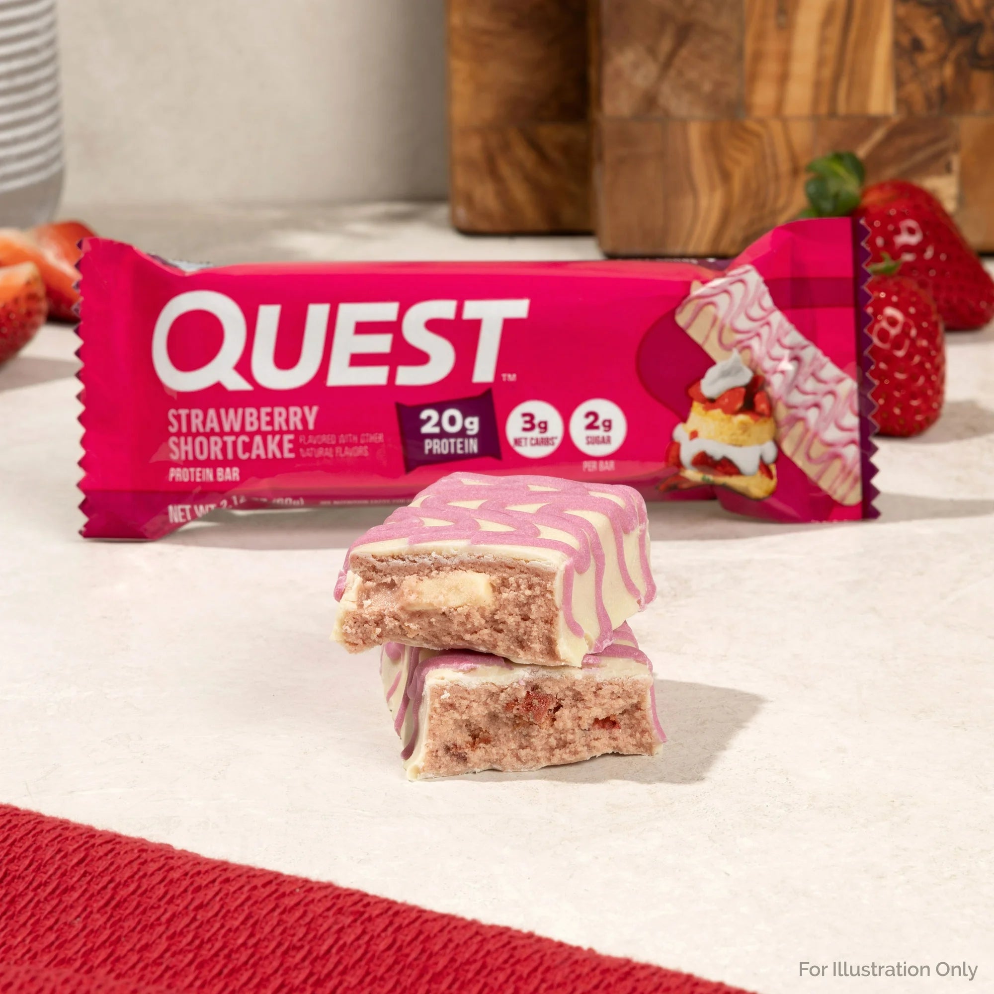 โปรตีนบาร์ Quest Protein Bar - Strawberry Shortcake 1 Box (12 Bars)