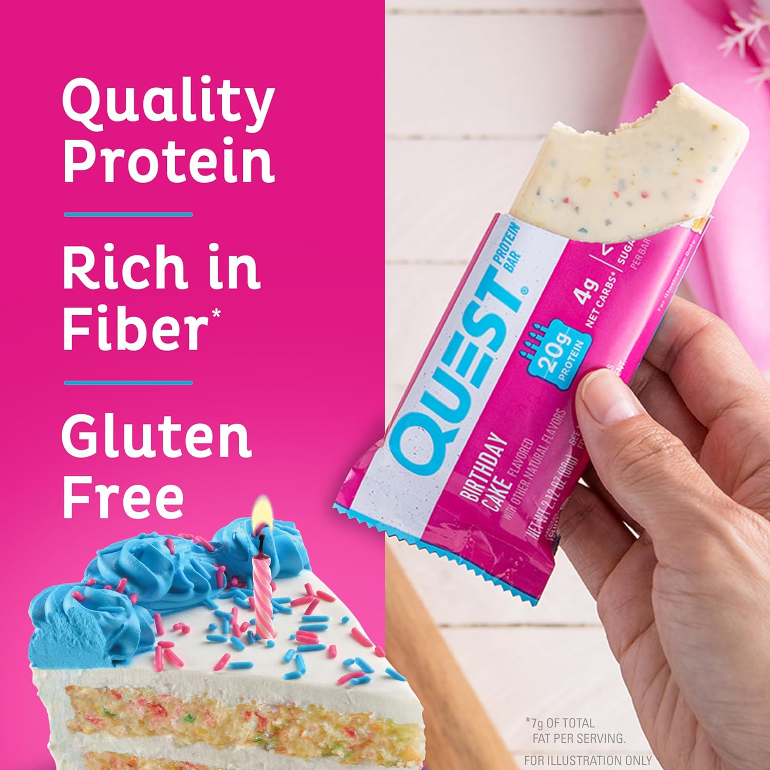 Quest Protein Bar - Birthday Cake 3 Bars