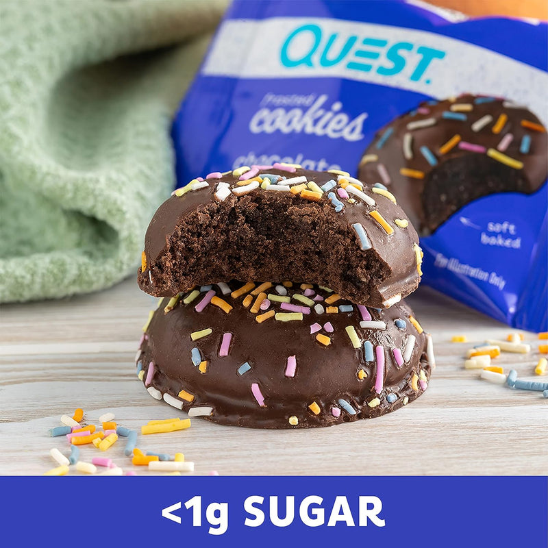 Quest Protein Frosted Cookie Chocolate Cake - 1 Box (8 Pieces)