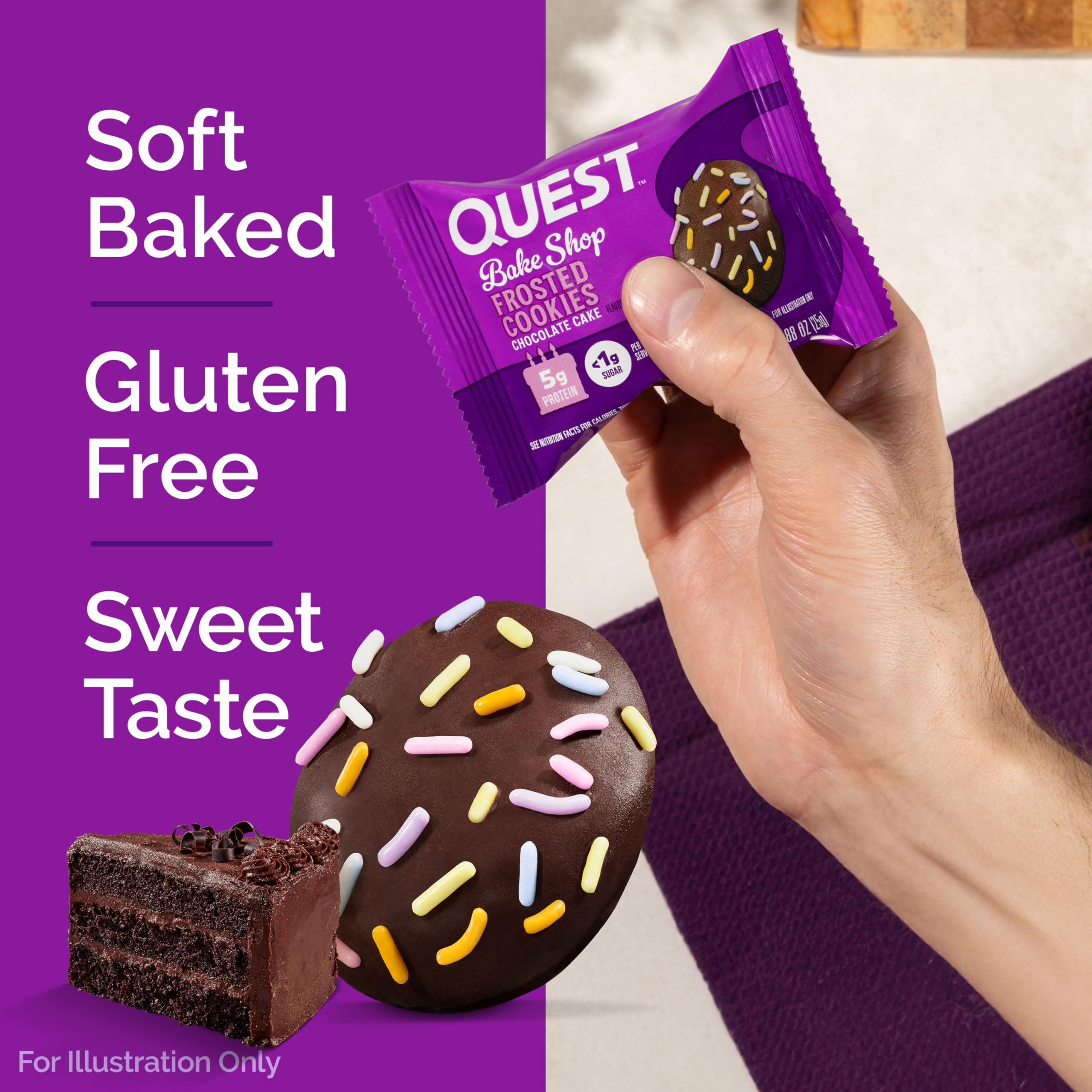 (BBF26/Nov/25)Quest Protein Frosted Cookie Chocolate Cake - 1 Box (8 Pieces)