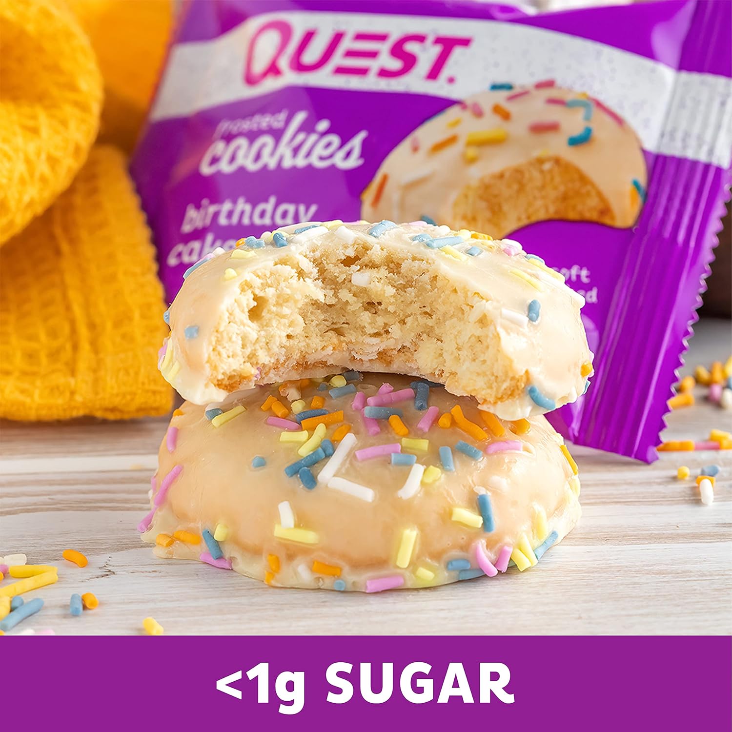 Quest Protein Frosted Cookie Birthday Cake - 1 Box (8 Pieces)