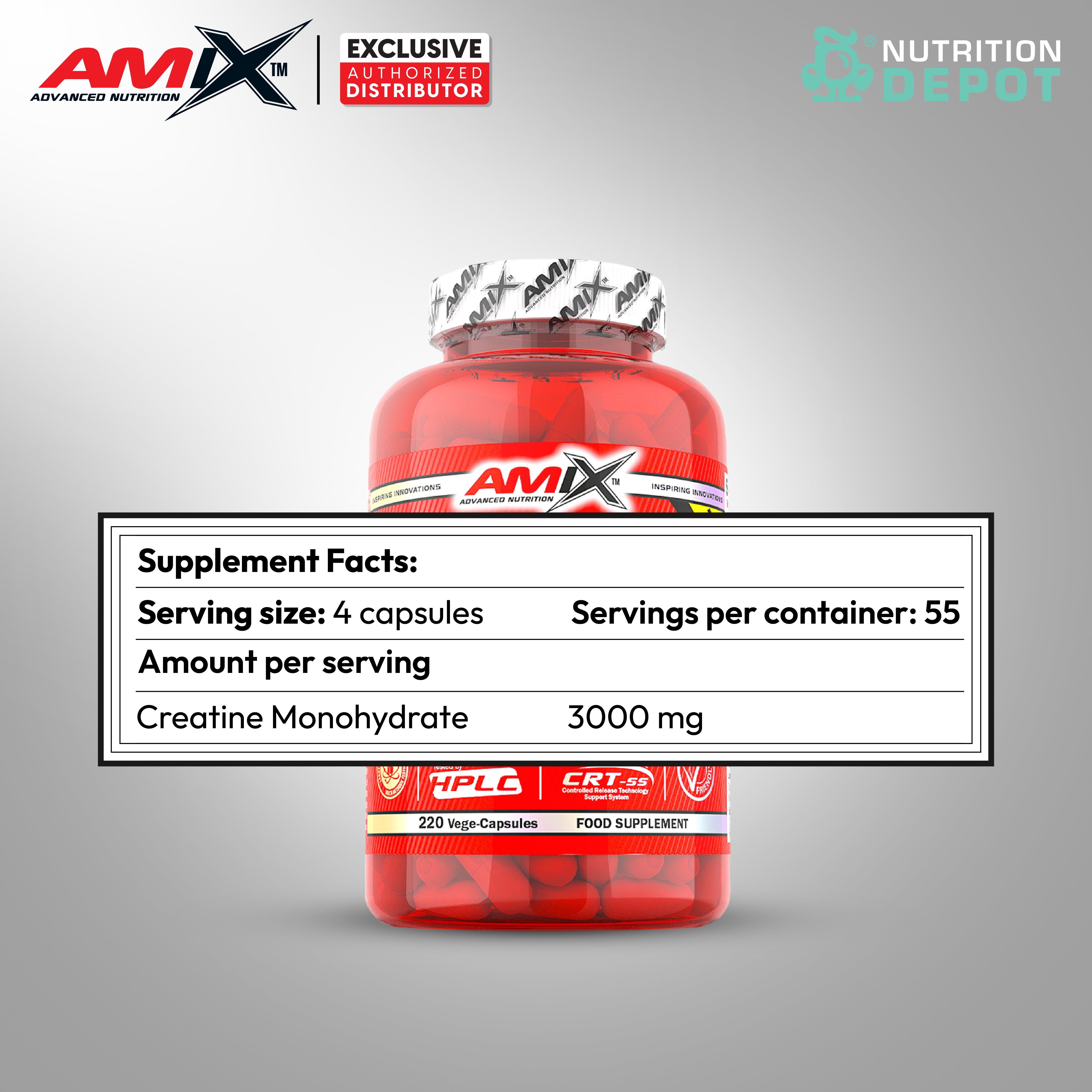 Amix Nutrition - Creatine Monohydrate 220 Capsules