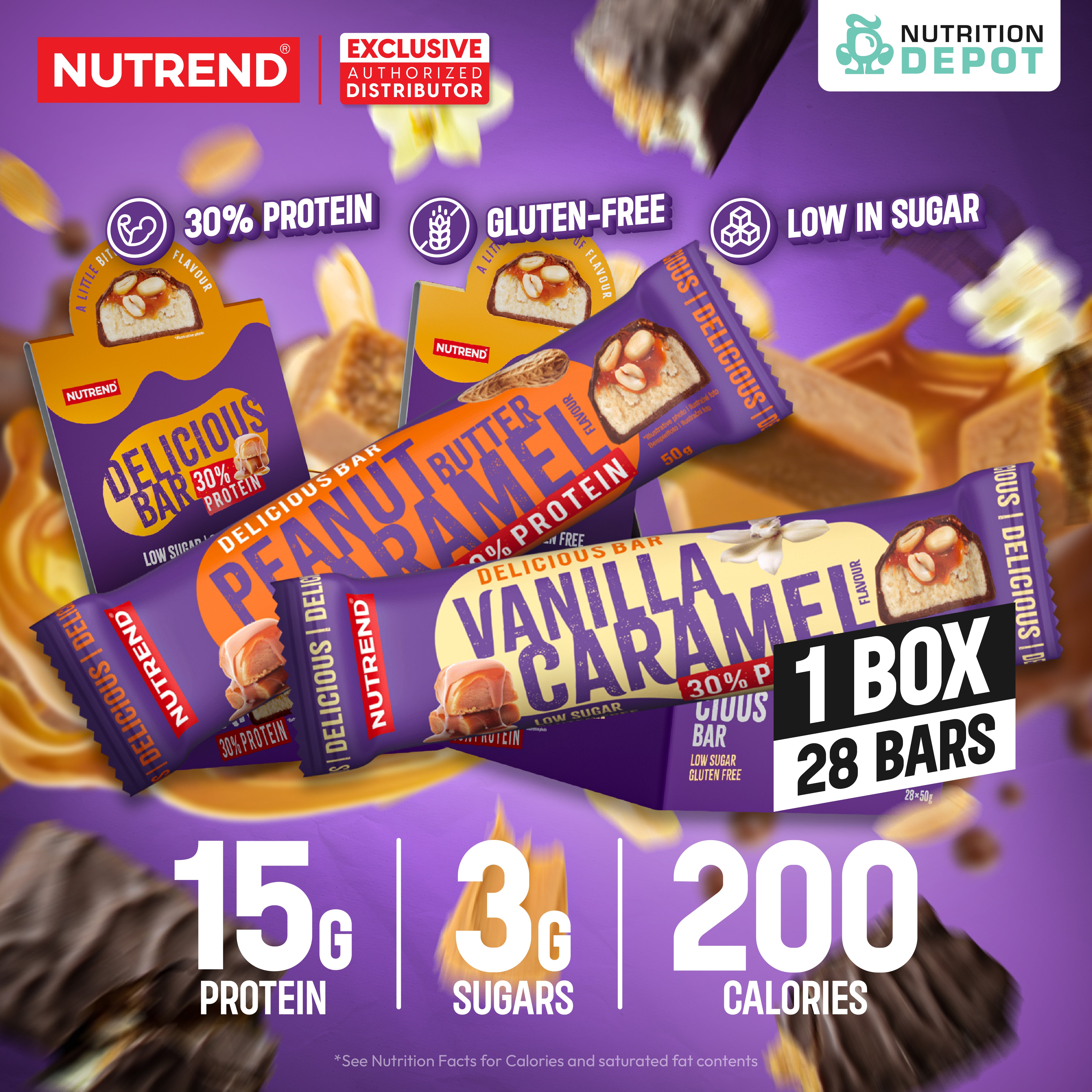 โปรตีนบาร์ Nutrend Delicious Bar - 1 Box (28 Bars)