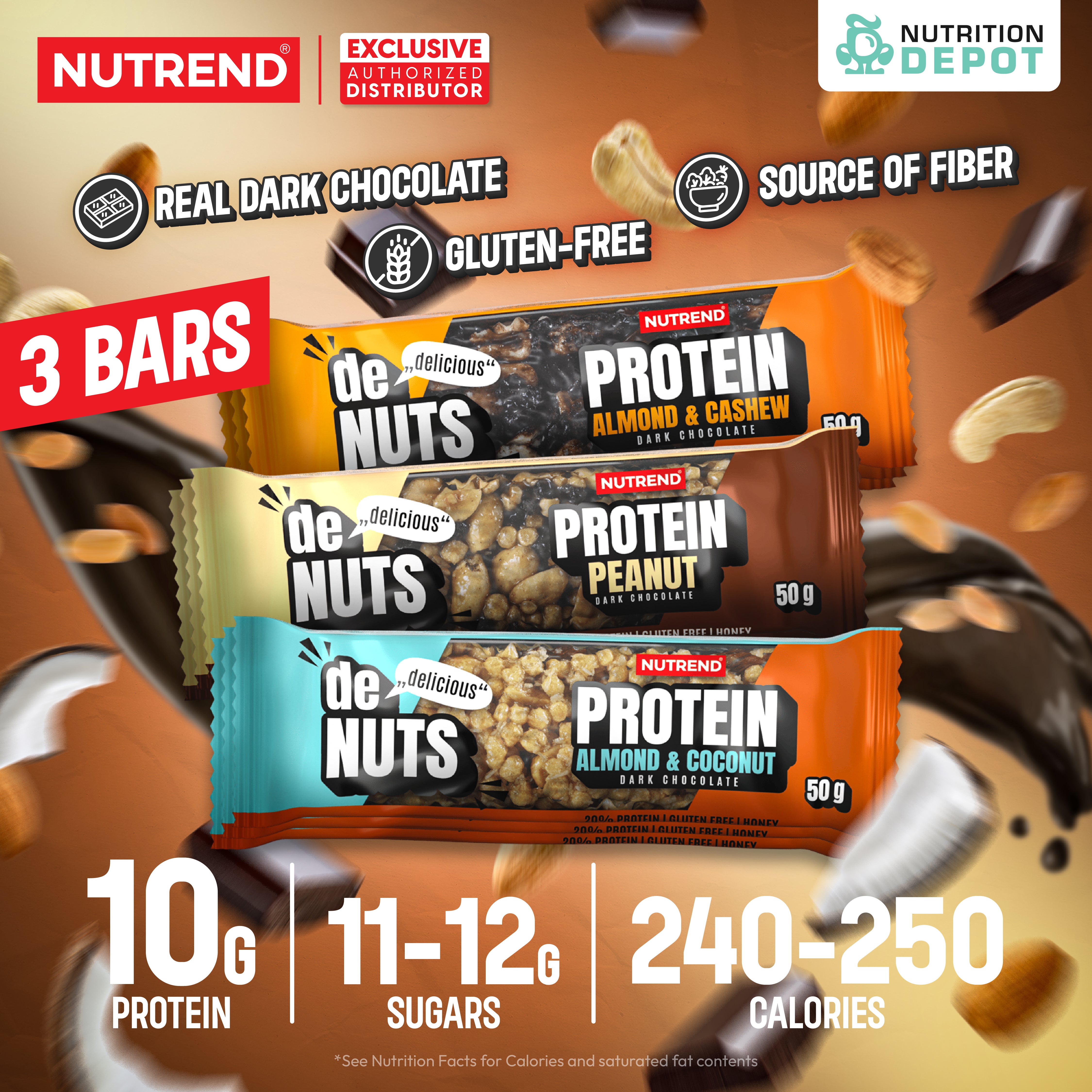 โปรตีนบาร์ Nutrend Denuts Protein - 3 Bars