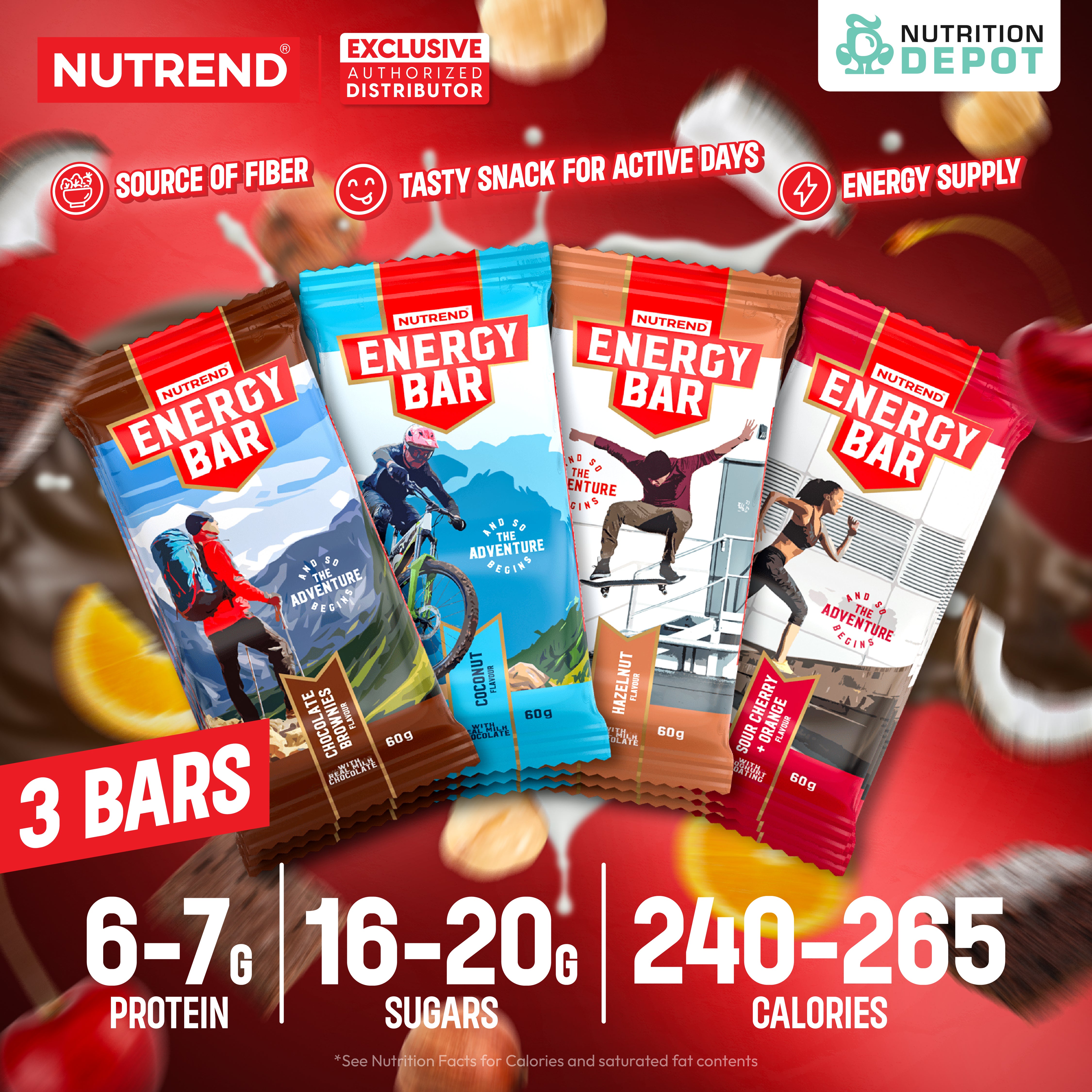 โปรตีนบาร์ Nutrend Energy Bar - 3 Bars