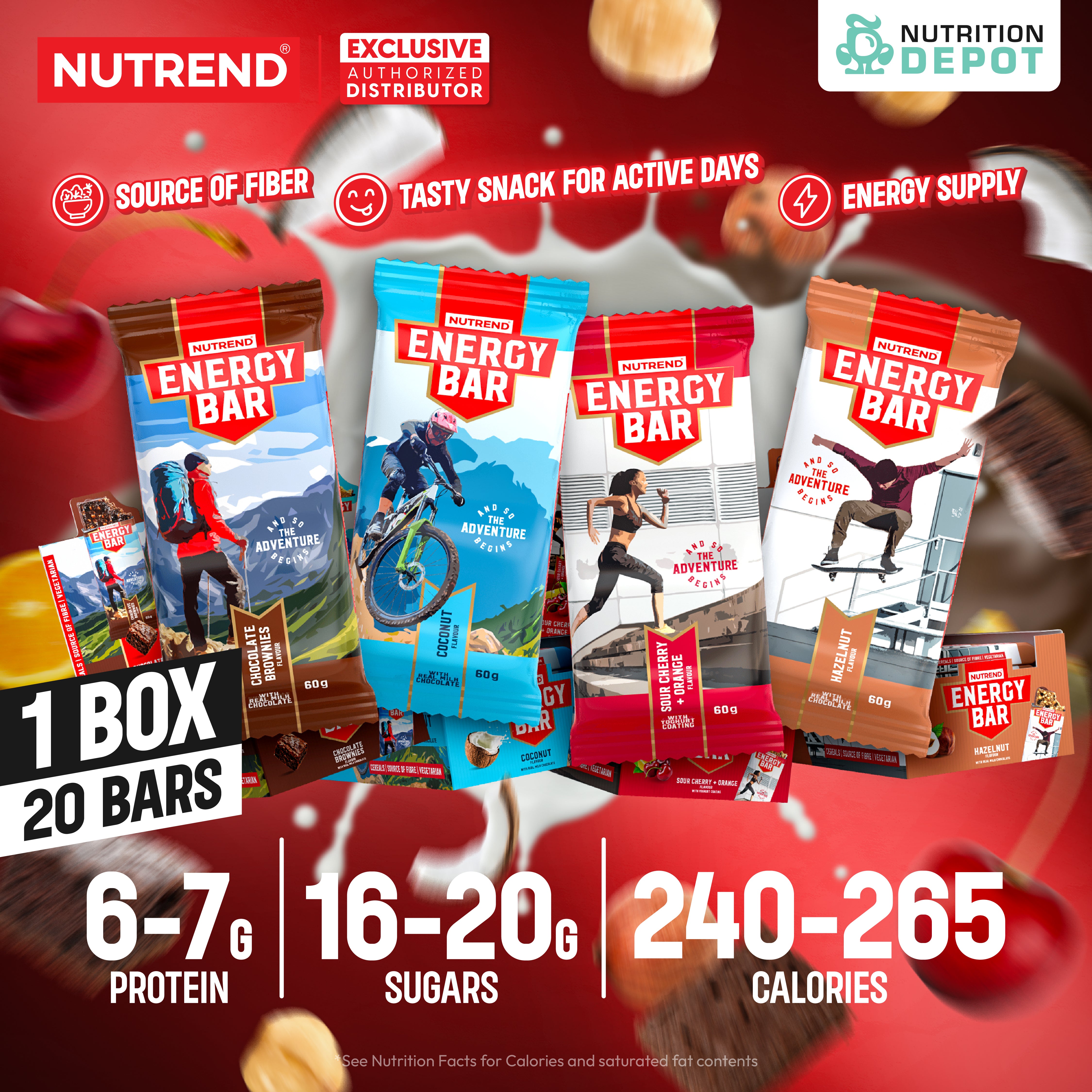 โปรตีนบาร์ Nutrend Energy Bar - 1 Box (20 Bars)