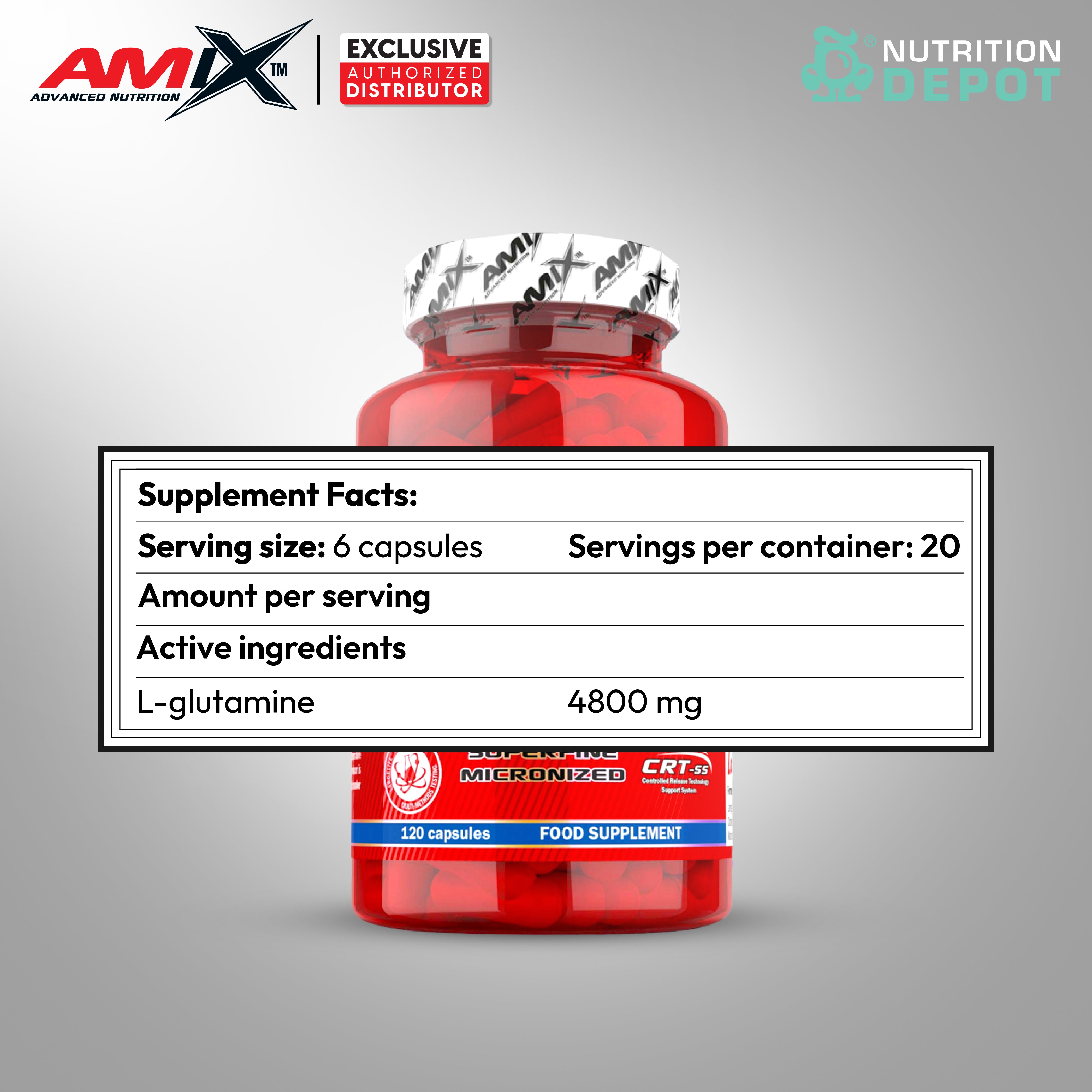 Amix Nutrition - L-Glutamine 800mg 120 Capsules