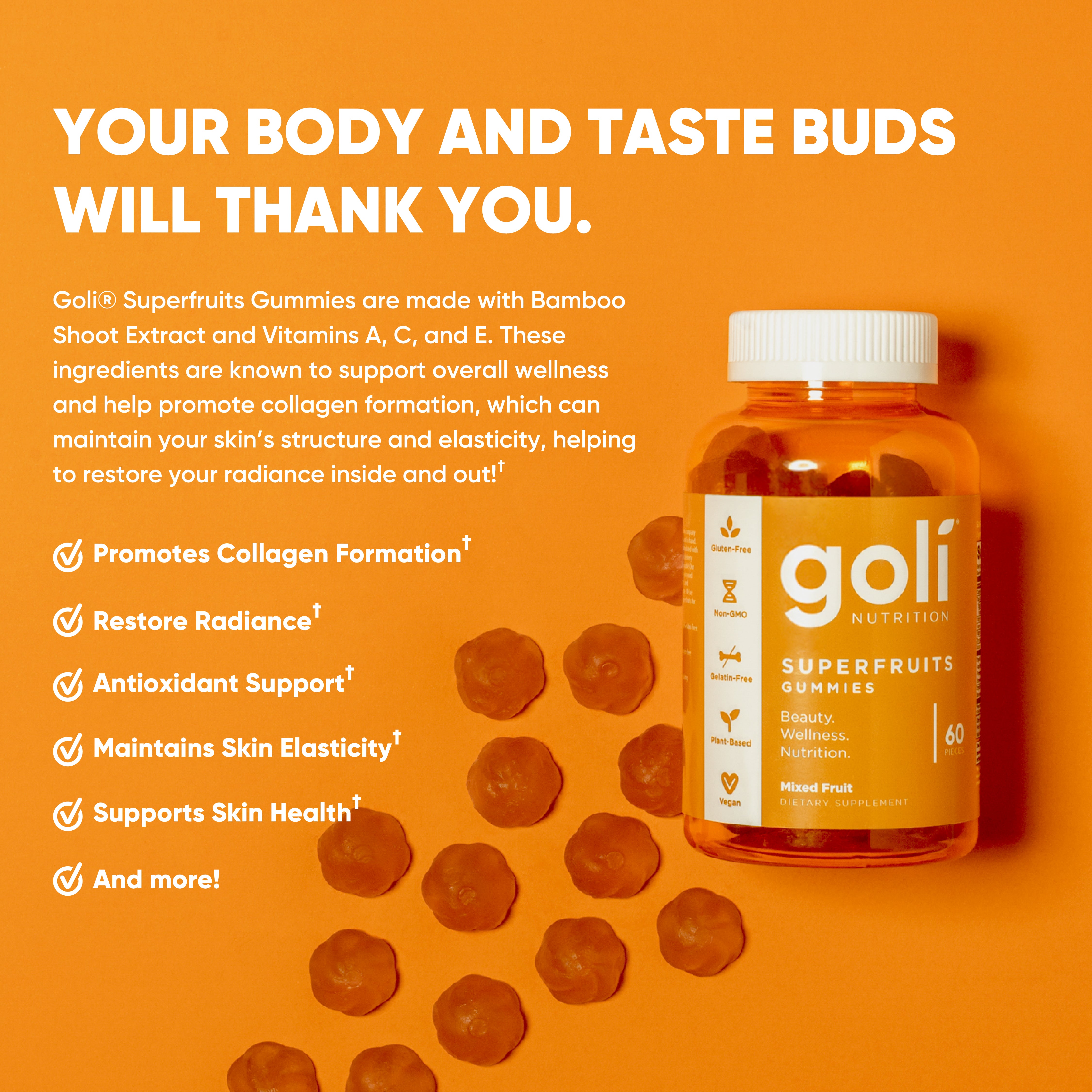 Goli Nutrition - Super Fruits (Mixed Fruit Flavor) - 60 Count