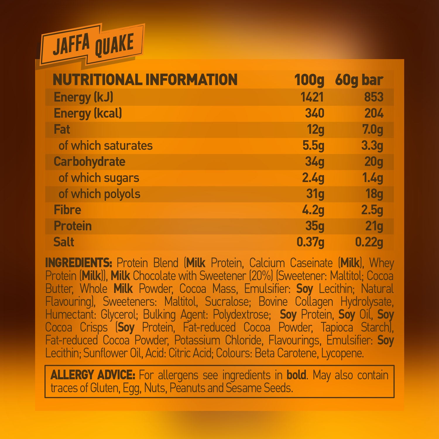 Grenade Carb Killa Protein Bar - Jaffa Quake 3 Bars