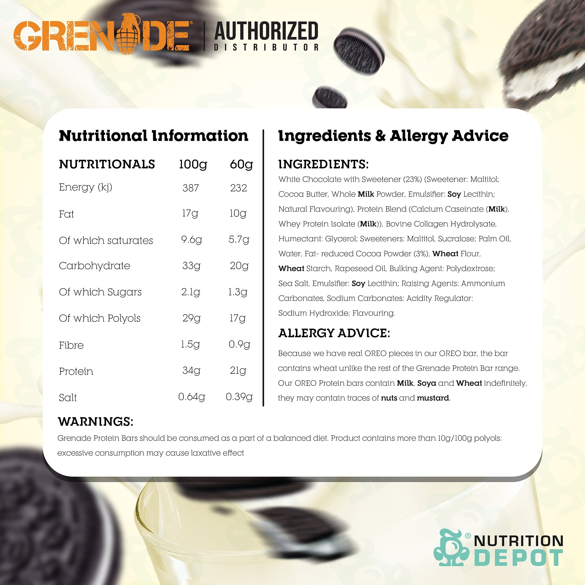 Grenade Carb Killa Protein Bar - White Oreo 3 Bars