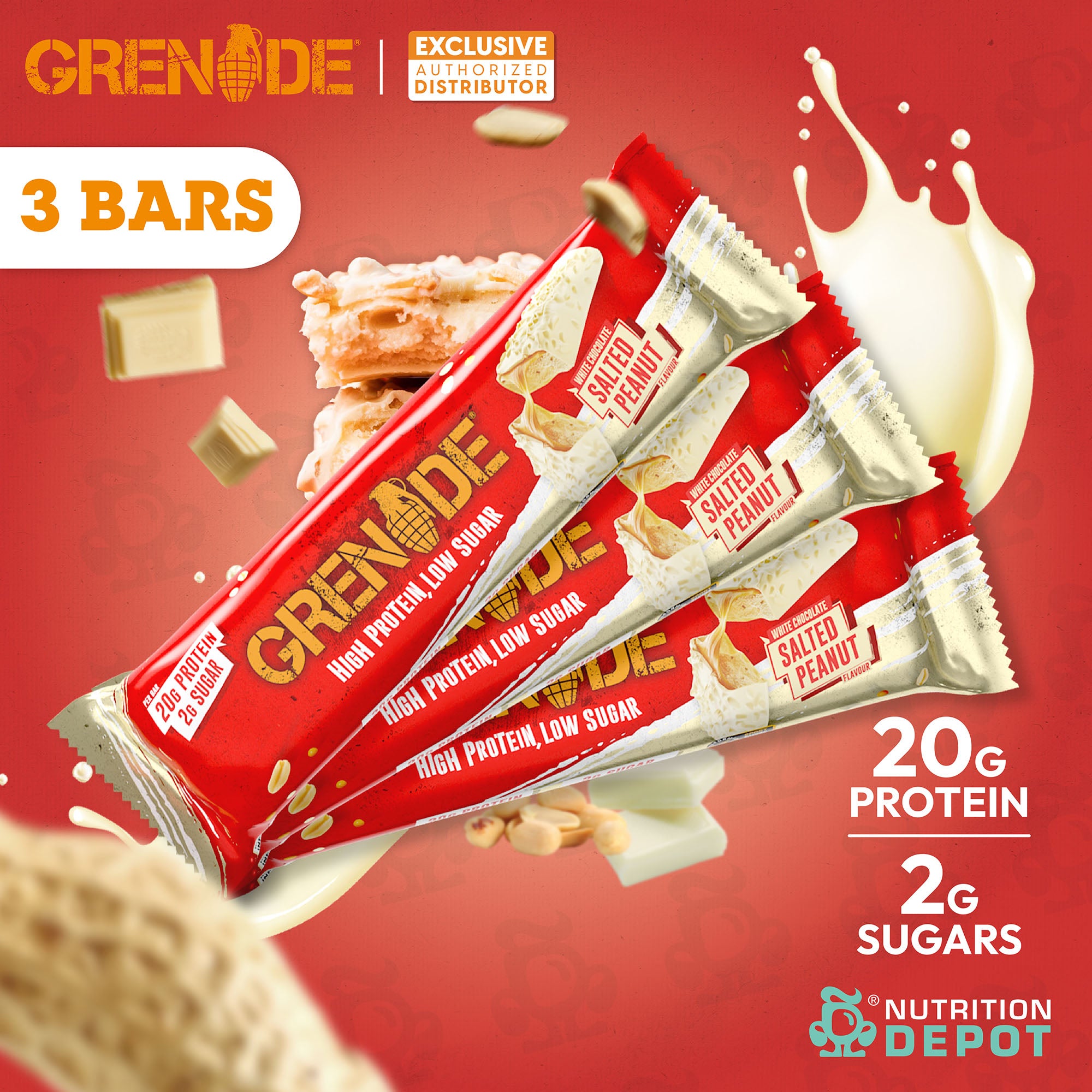 Grenade Carb Killa Protein Bar - White Chocolate Salted Peanut 3 Bars