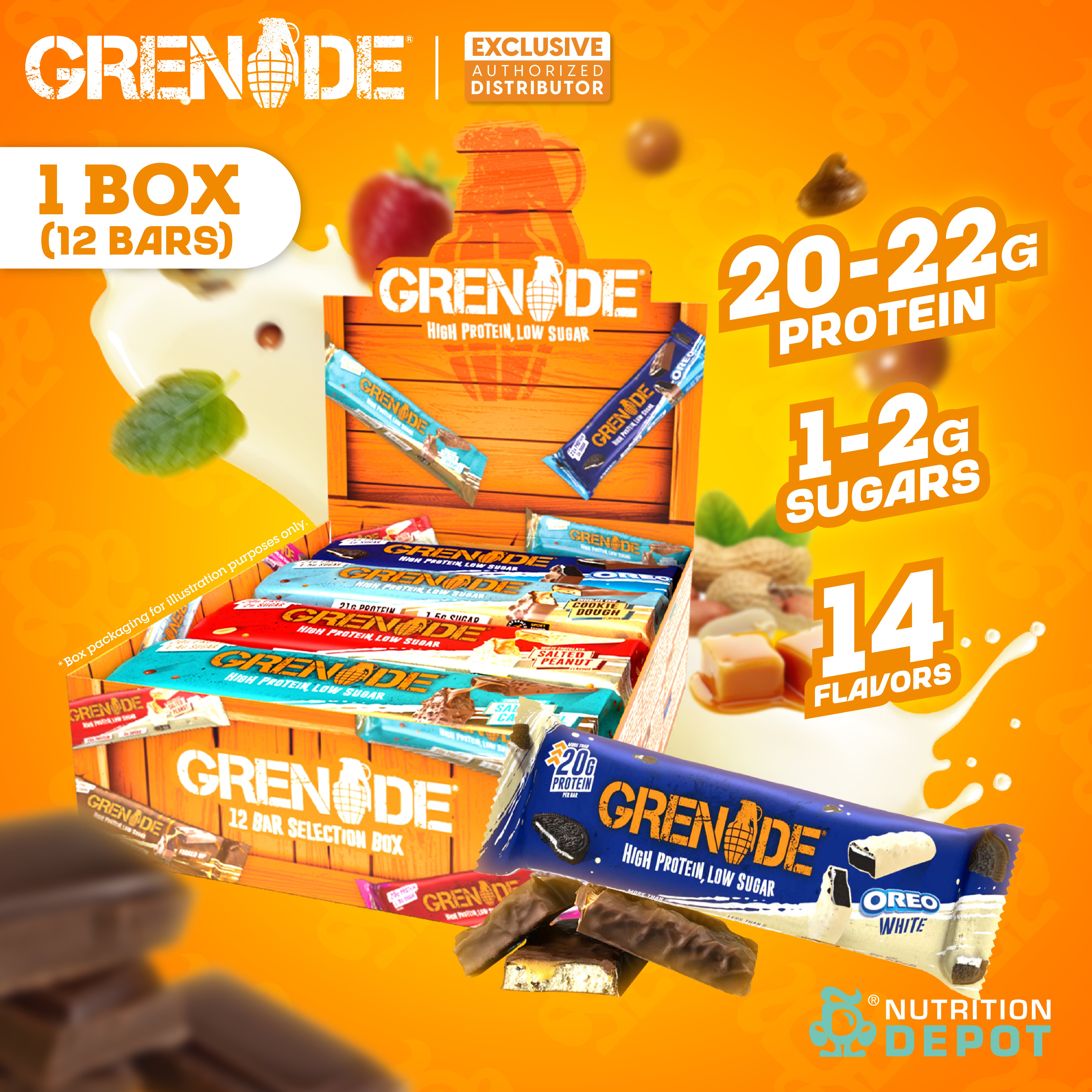 Grenade Carb Killa Protein Bar - Peanut Nutter 1 Box (12 Bars)