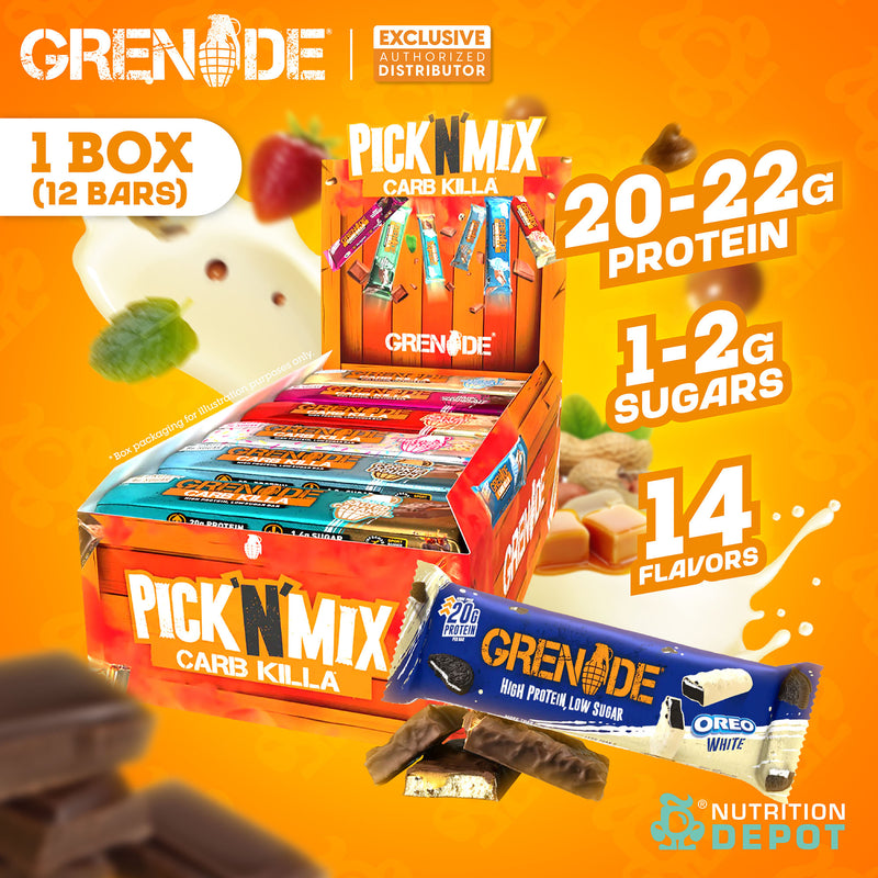 Grenade Carb Killa Protein Bar - Mixed Flavor 12 Bars (คละรส 12 แท่ง)